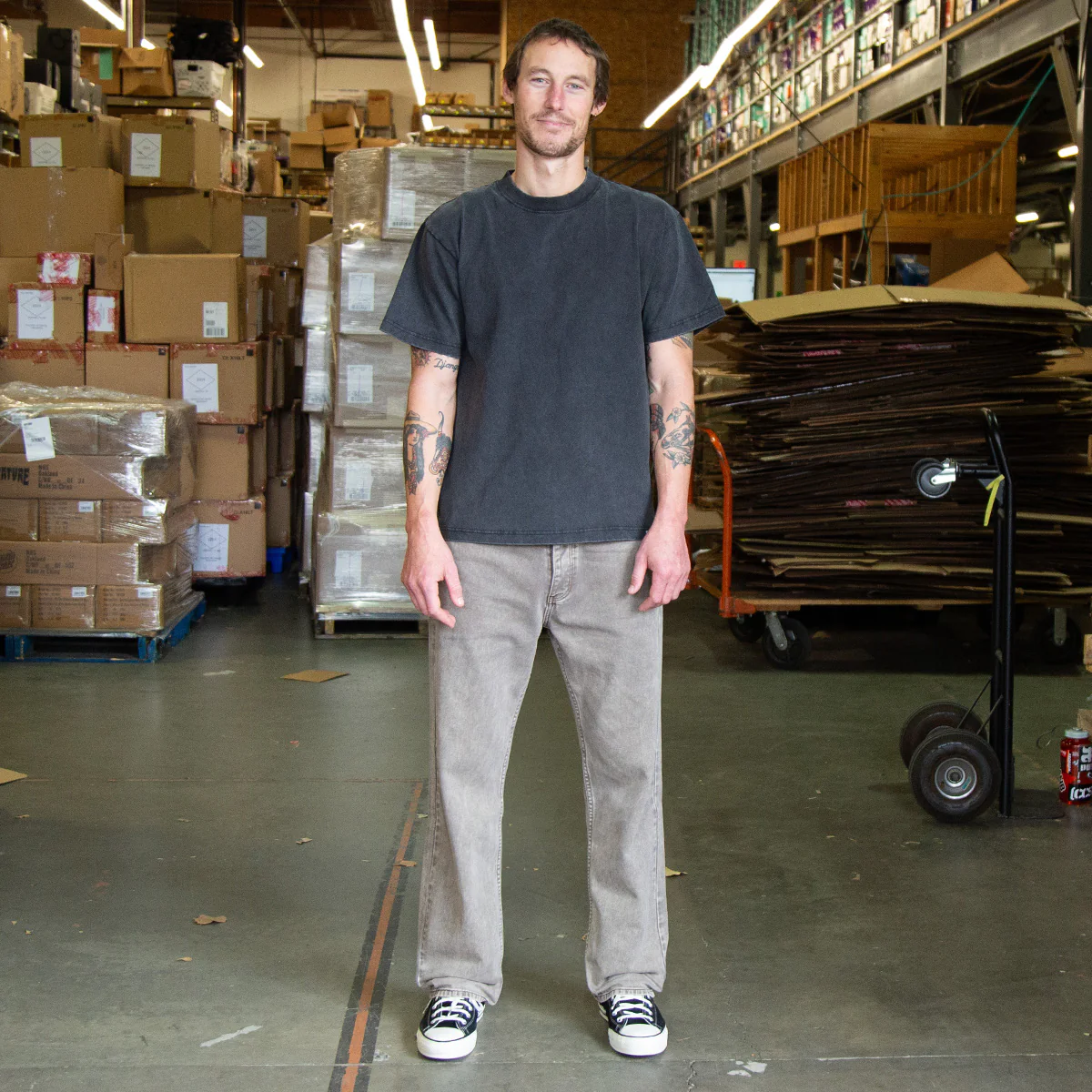 CCS Western Straight Denim Jeans - Faded Brown - Image 2