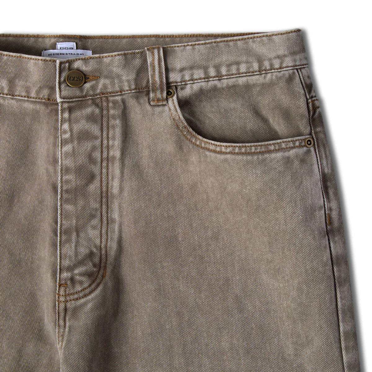 CCS Western Straight Denim Jeans - Faded Brown - Image 7