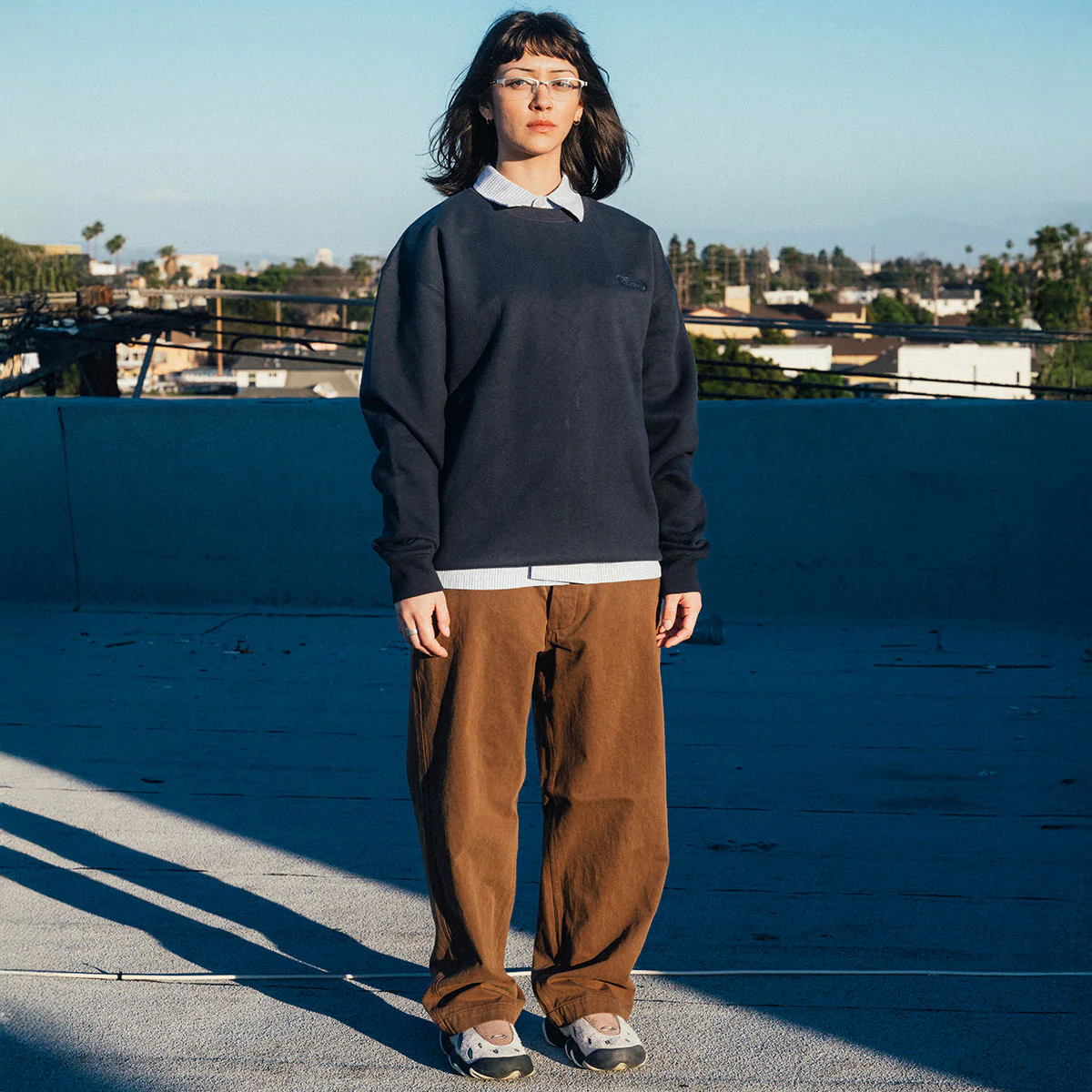 CCS Wide Leg Chino Pants - Brown - Image 7