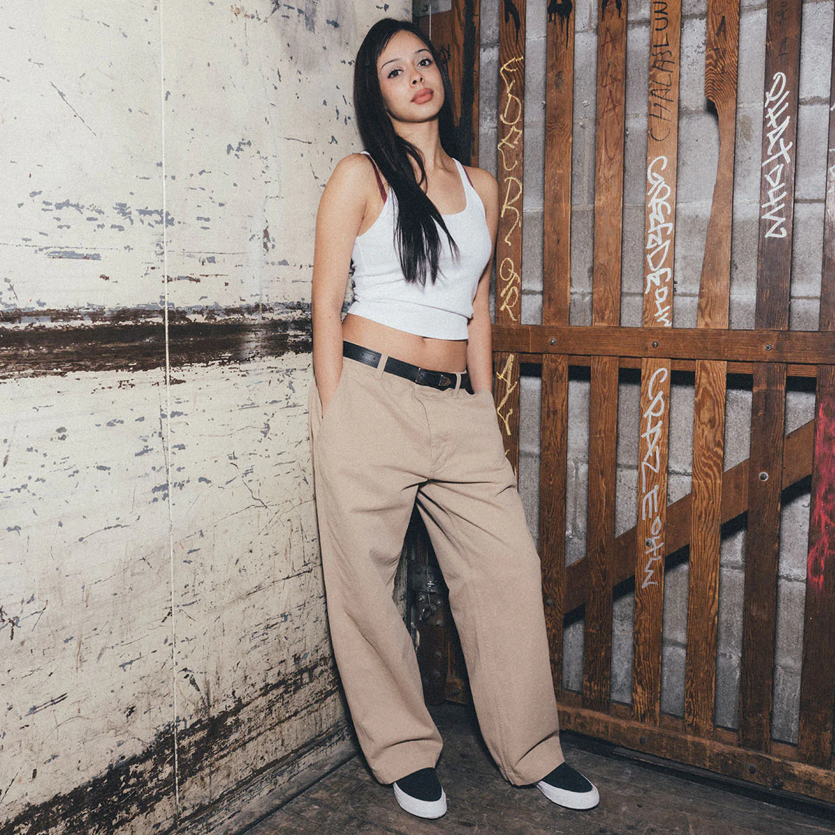 CCS Wide Leg Chino Pants - Khaki - Image 5