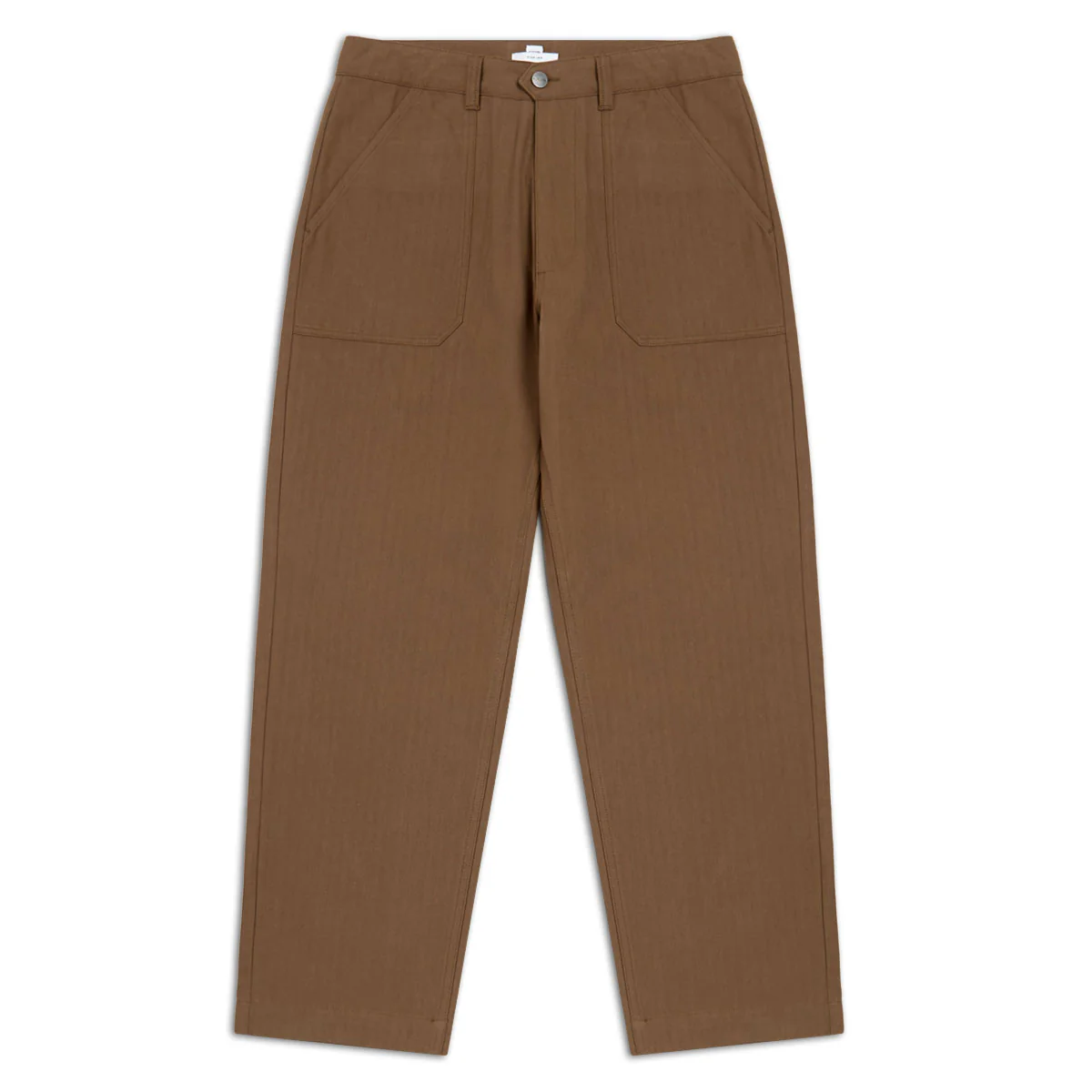 CCS Wide Leg Herringbone Pants - Brown - Image 4