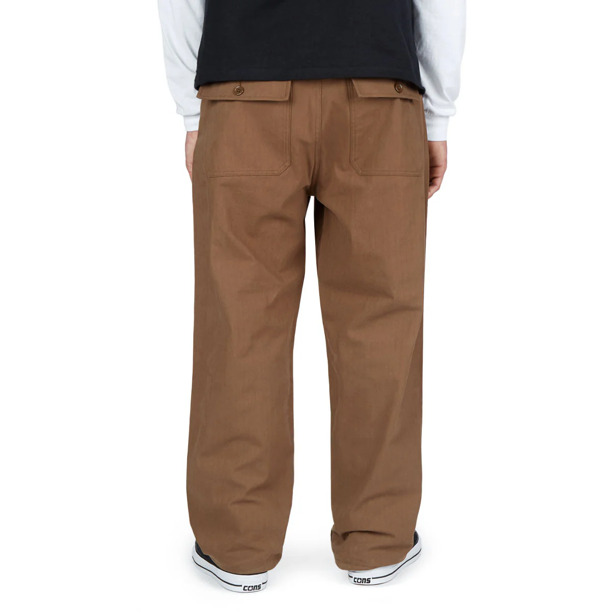 CCS Wide Leg Herringbone Pants - Brown - Image 5