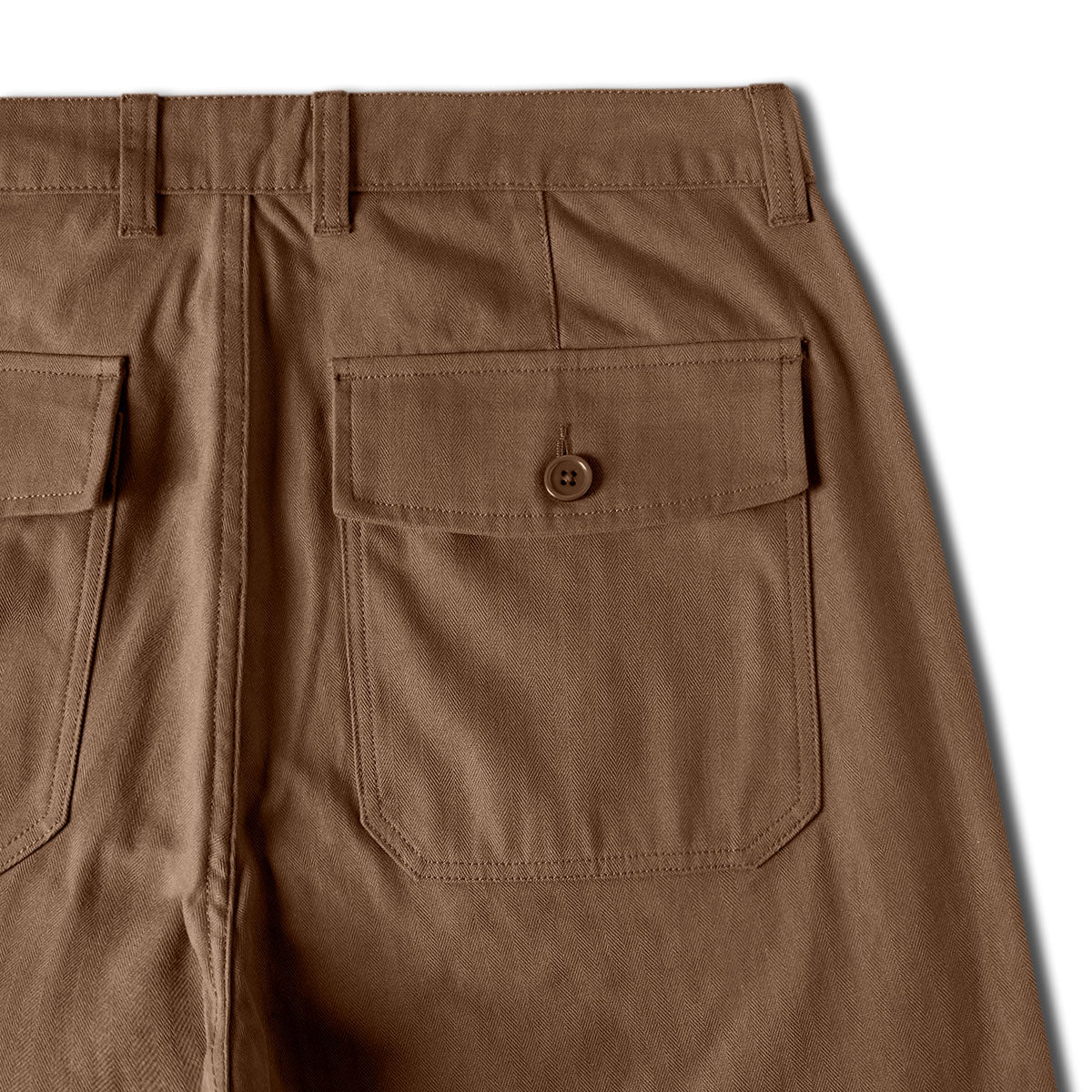 CCS Wide Leg Herringbone Pants - Brown - Image 8