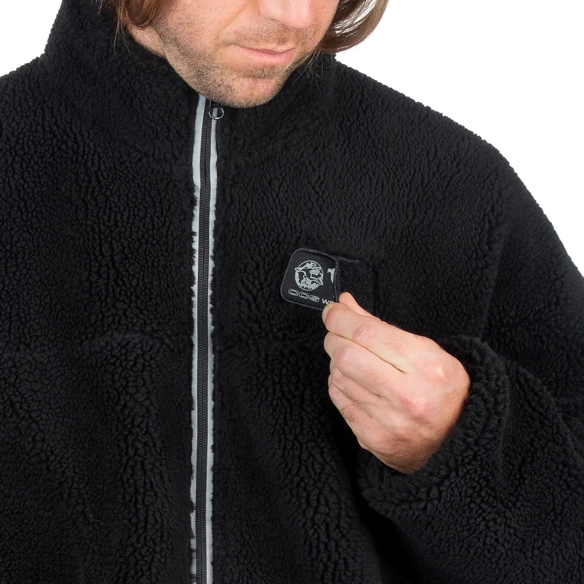CCS Worldwide Sherpa Fleece Jacket - Black - Image 11