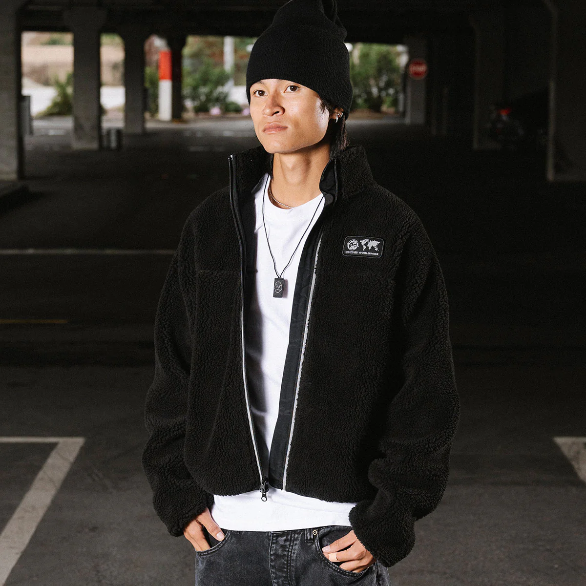 CCS Worldwide Sherpa Fleece Jacket - Black - Image 2