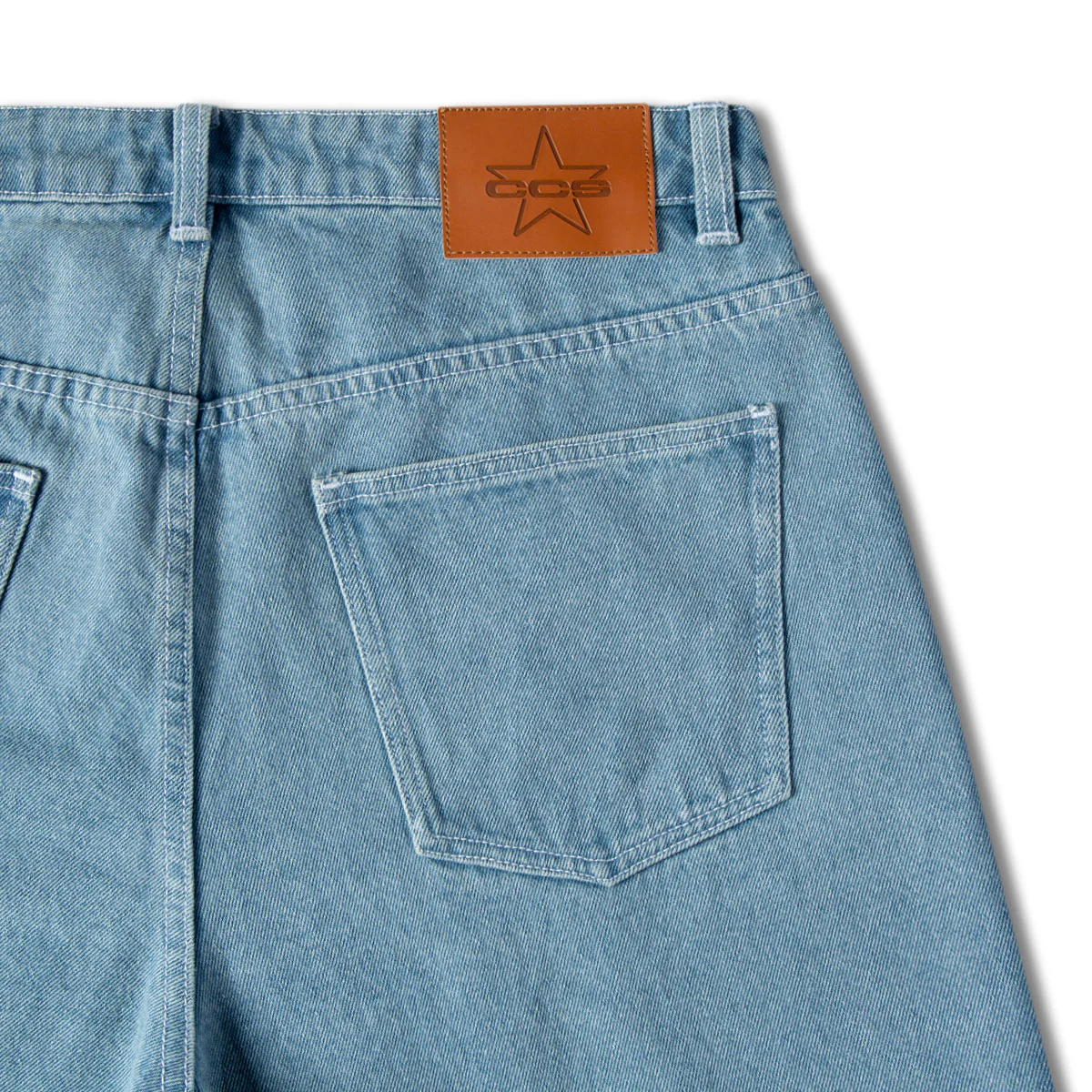 CCS x Tyler Quigley Big Cats 97 Star Denim Shorts - Rinsed Blue - Image 3