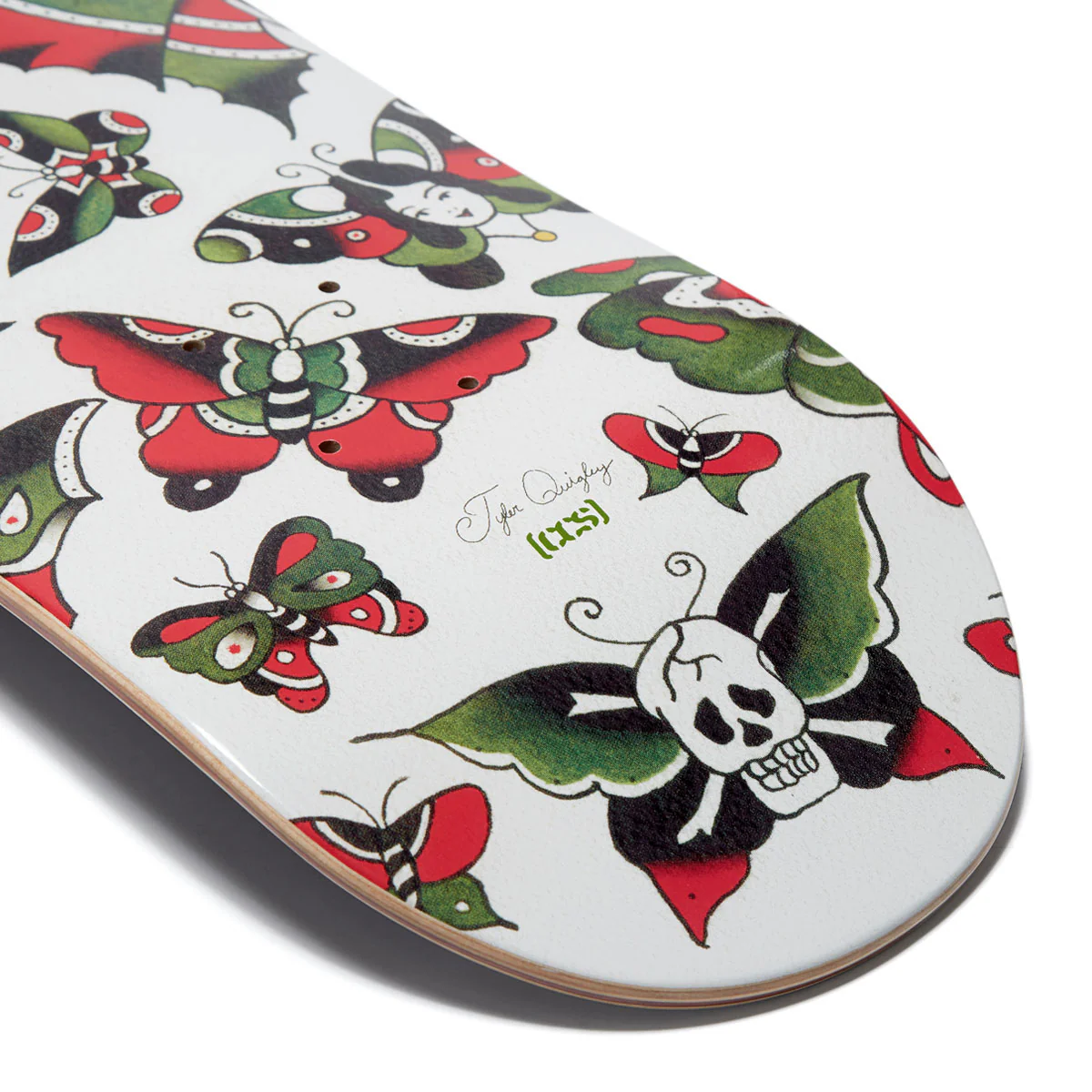 CCS x Tyler Quigley Flash Butterflies Skateboard Complete - White - Image 4