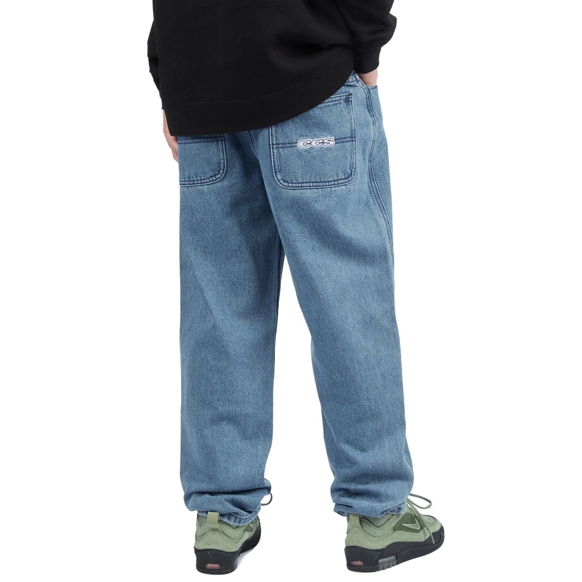 CCS Youth Baggy Taper Denim Jeans - Medium Blue - Image 5