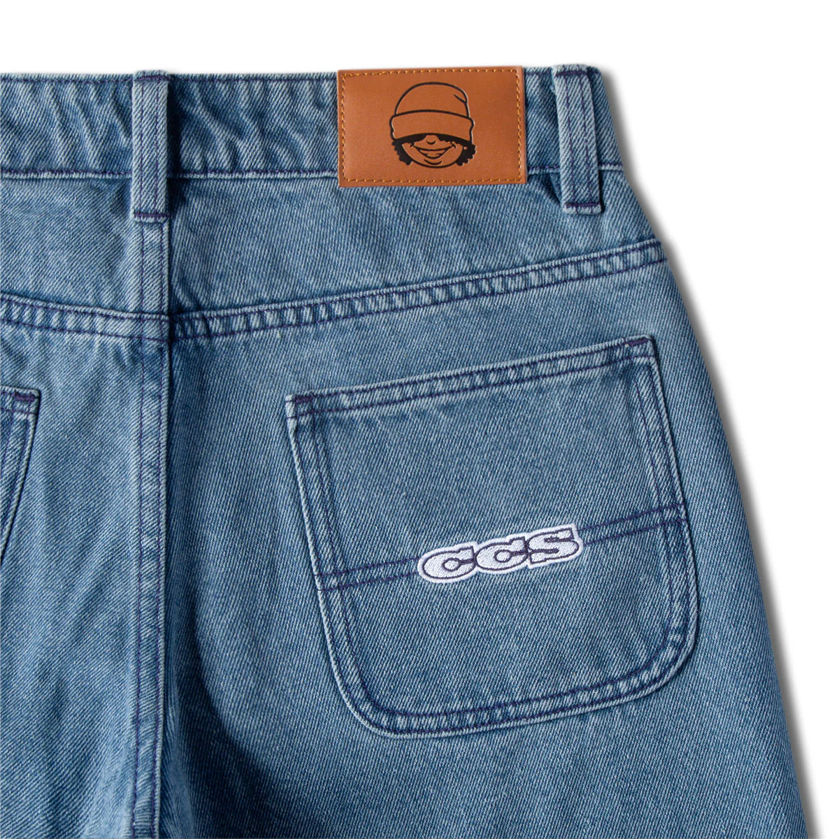 CCS Youth Baggy Taper Denim Jeans - Medium Blue - Image 8