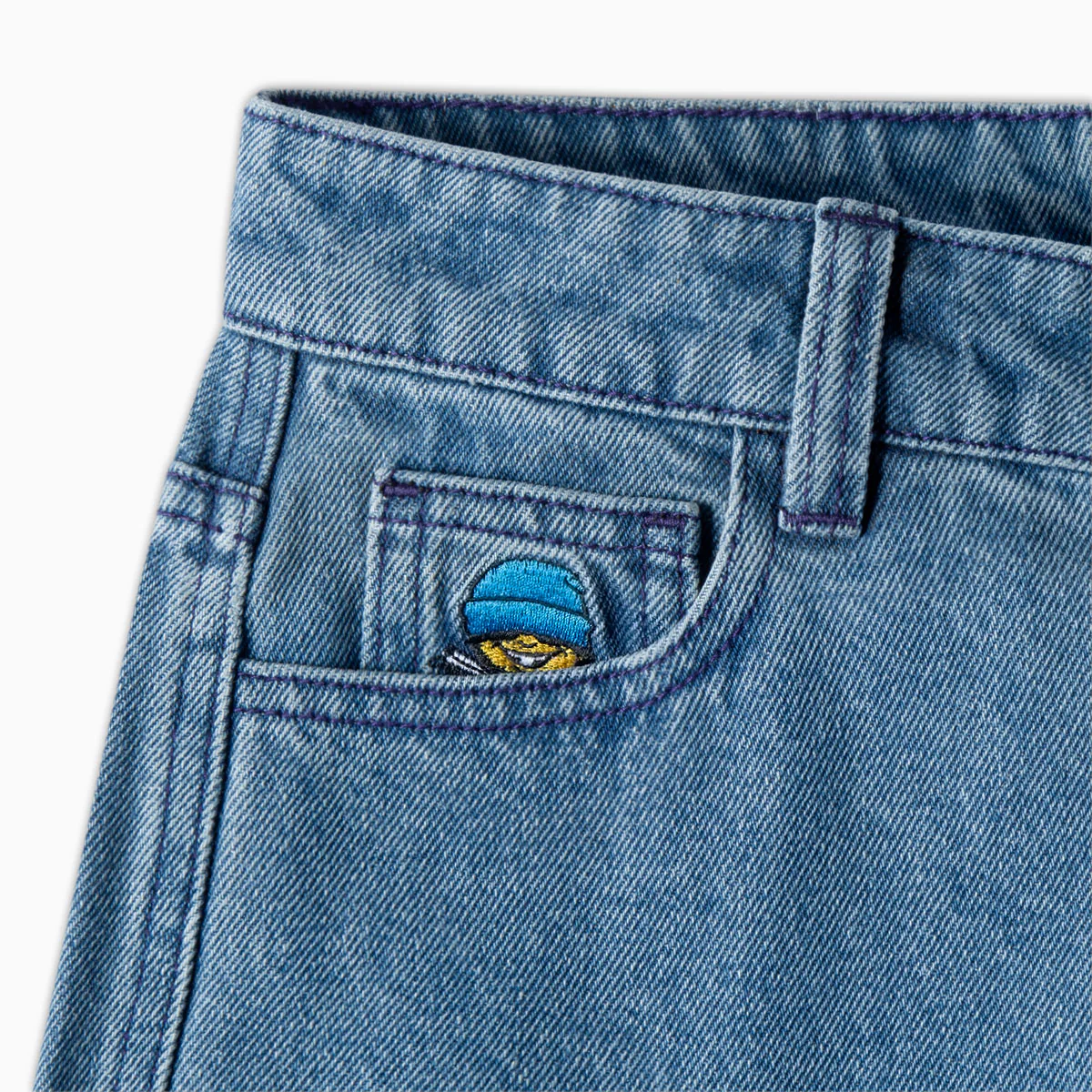 CCS Youth Baggy Taper Denim Jeans - Medium Blue - Image 9