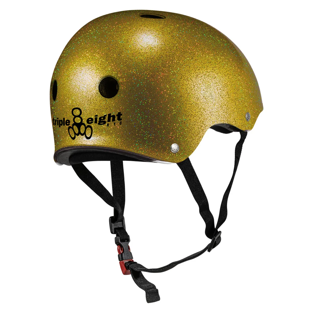 Triple Eight Certified Sweatsaver Helmet - Gold Glitter - Image 2