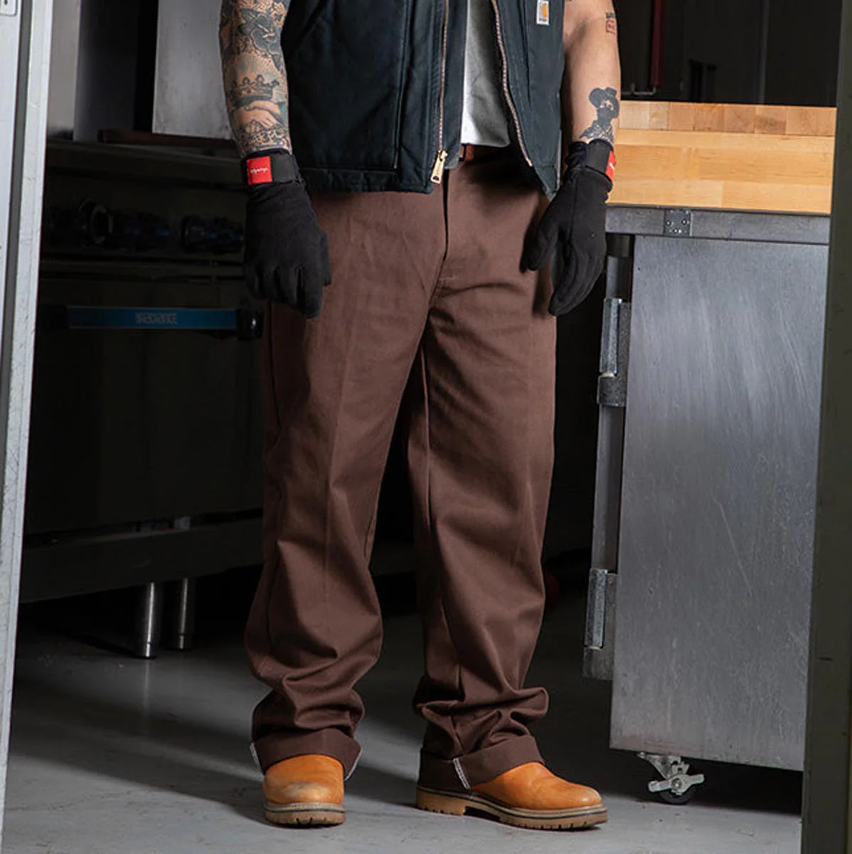 Chocolate Work Chino Pants - Cocoa - Image 4