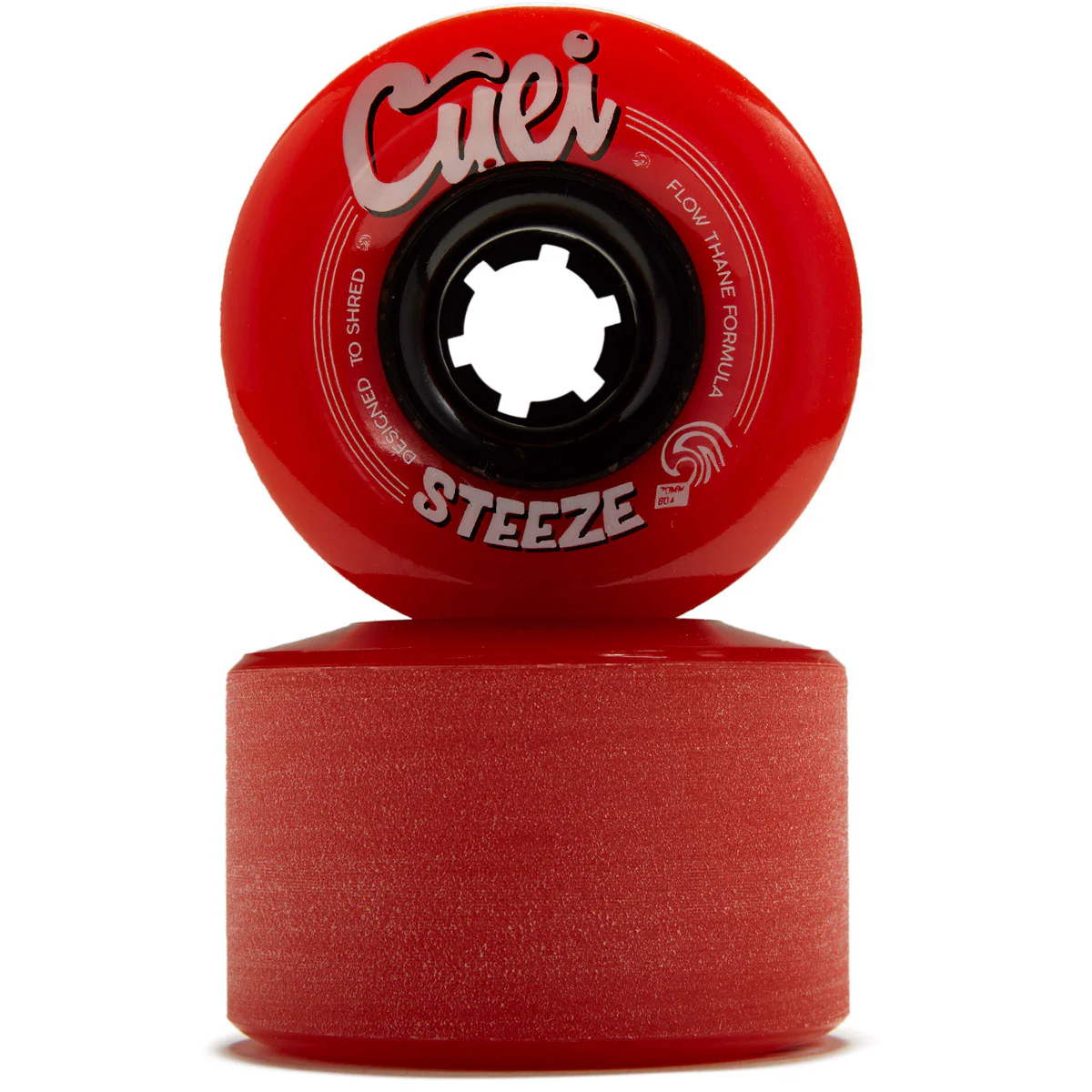 Cuei Steeze Freeride 80a Stoneground Longboard Wheels - Red - 70mm - Image 2