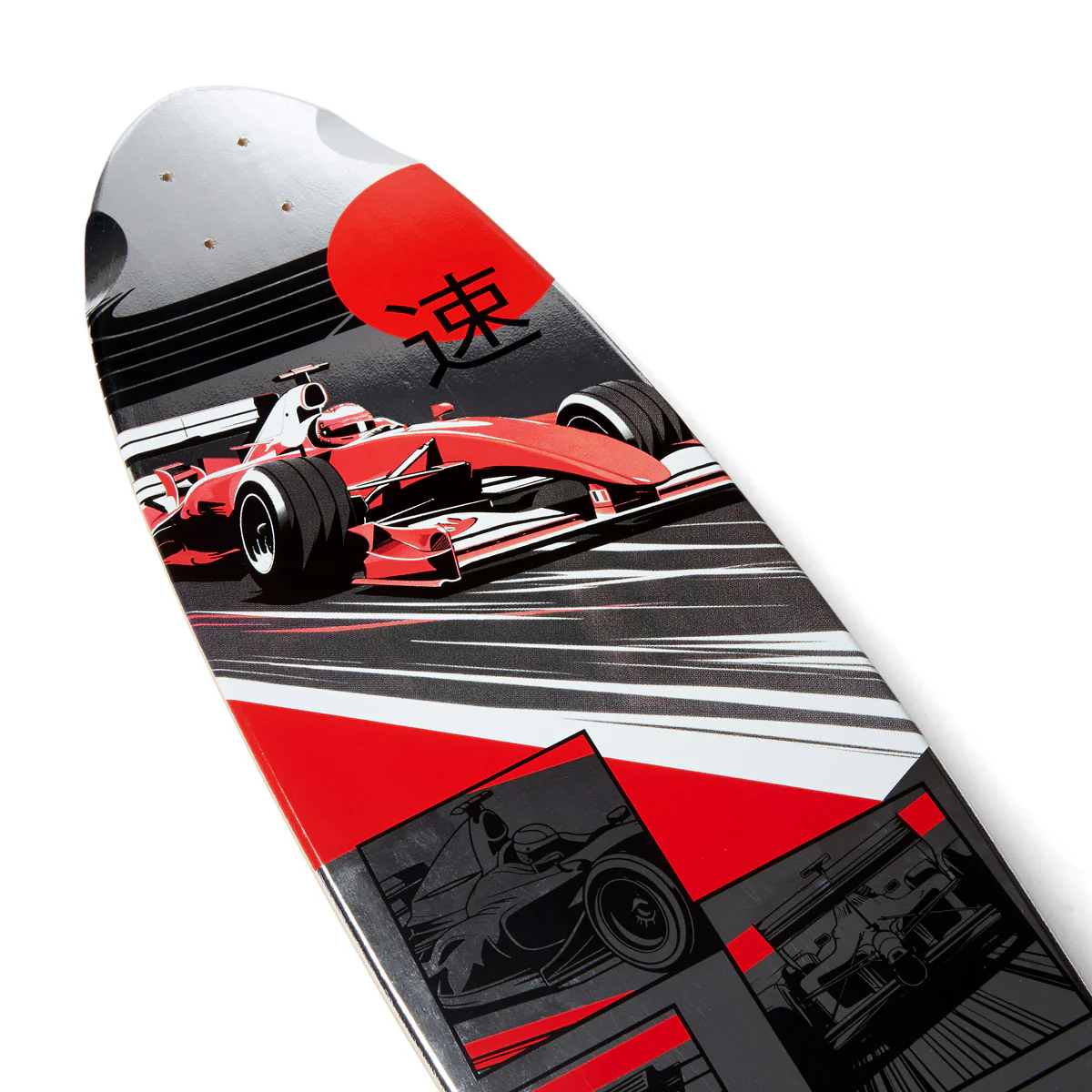 Daddies Race Car Foil Pintail Longboard Complete - Silver Foil/Red - Image 3