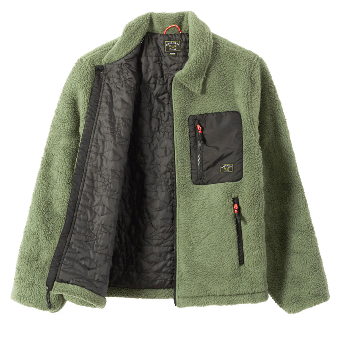 Dark Seas Hancock Fleece Jacket - Olive - Image 3