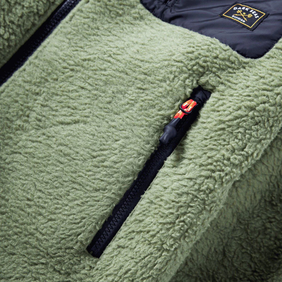 Dark Seas Hancock Fleece Jacket - Olive - Image 4
