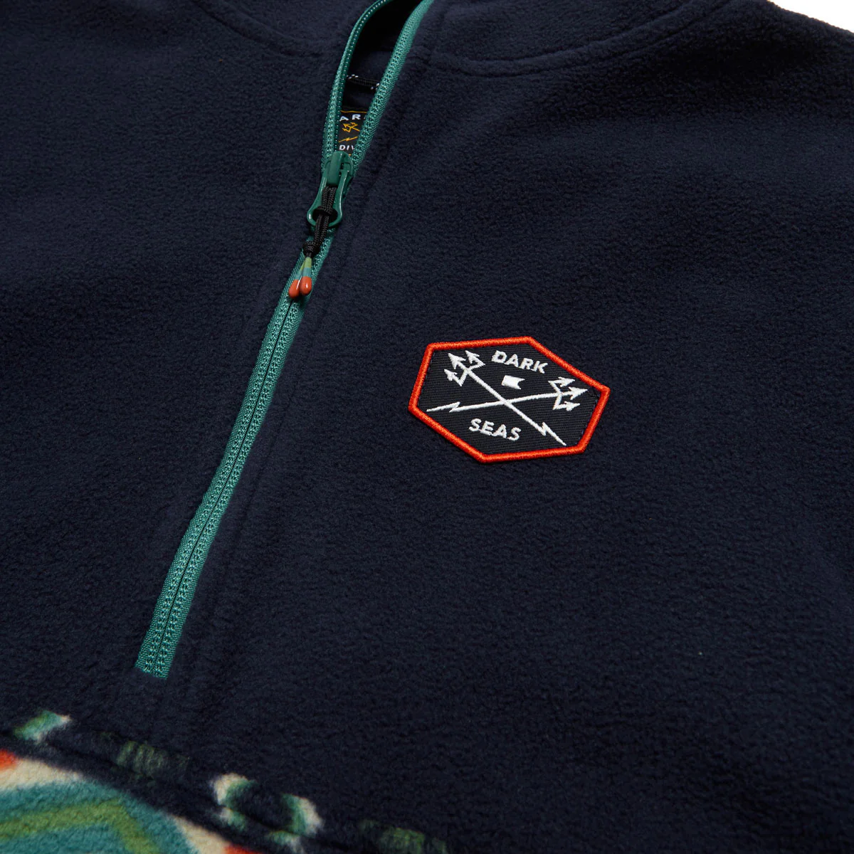 Dark Seas Walter Fleece Sweatshirt - Navy/Teal - Image 3