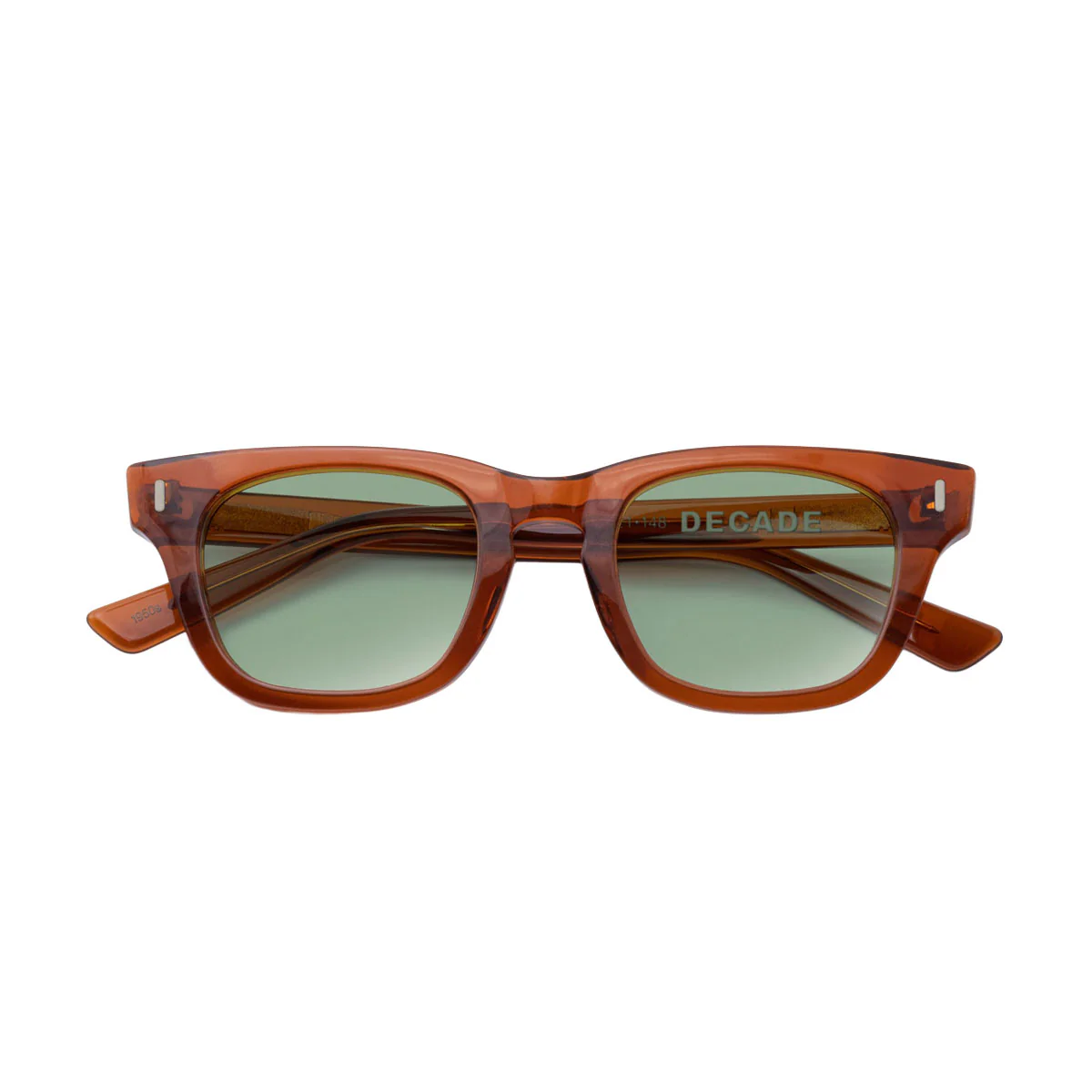 Decade Earl 50s Sunglasses - Coffee Acetate/Green CR39 - Image 4