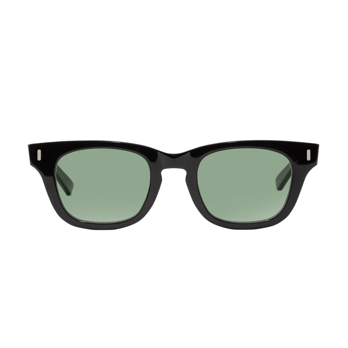 Decade Earl 50s Sunglasses - Gloss Black Acetate/Green CR39 - Image 2