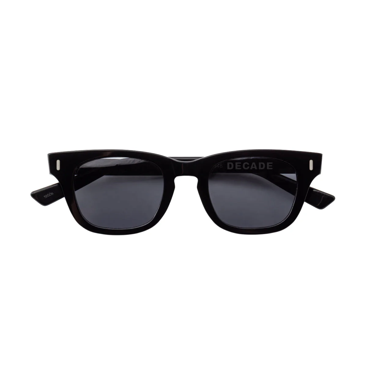 Decade Earl 50s Sunglasses - Gloss Black Acetate/Grey CR39 - Image 4