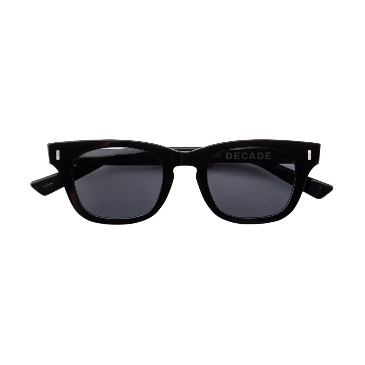 Decade Earl 50s Sunglasses - Gloss Black Acetate/Grey Tac Polarized - Image 4