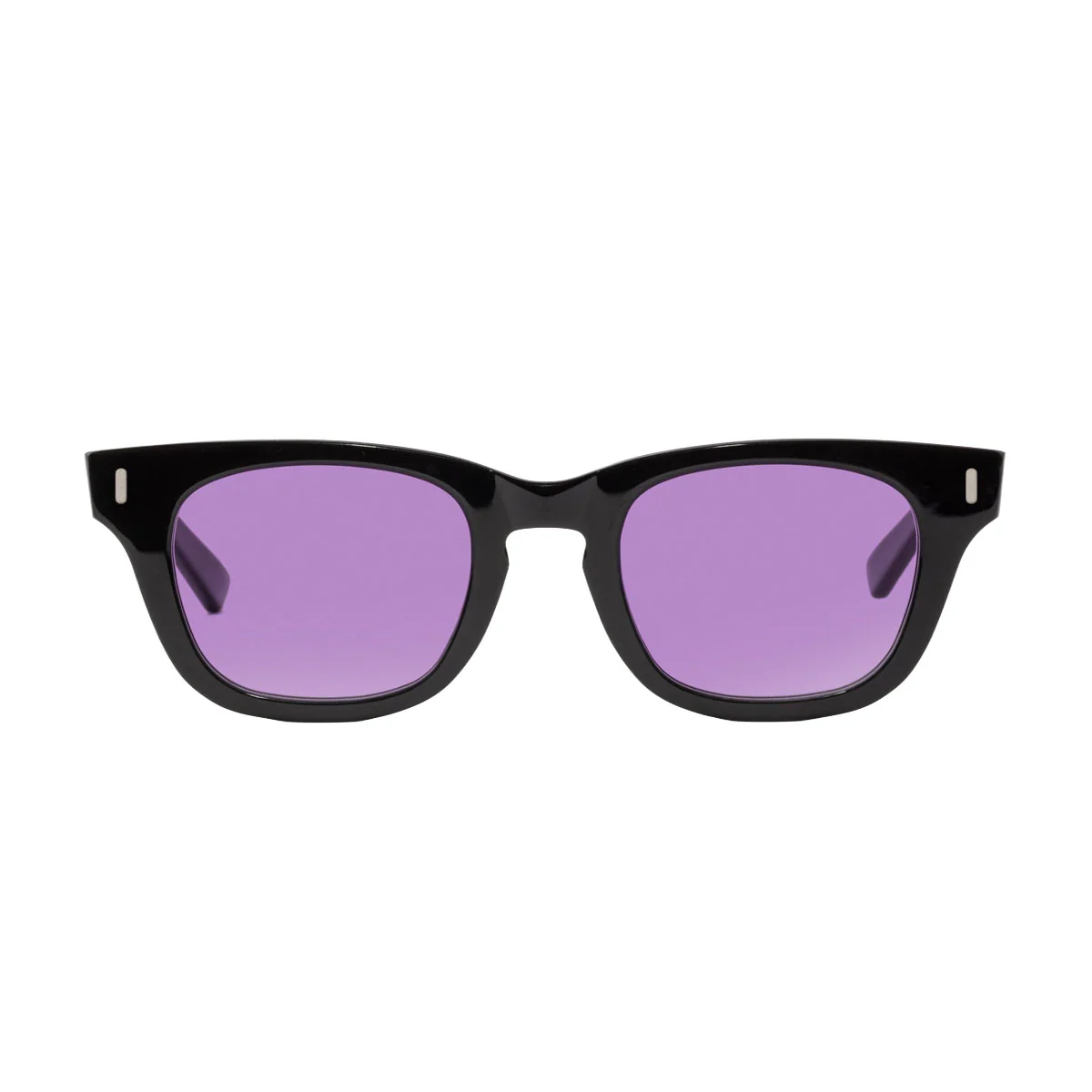 Decade Earl 50s Sunglasses - Gloss Black Acetate/Purple CR39 - Image 2