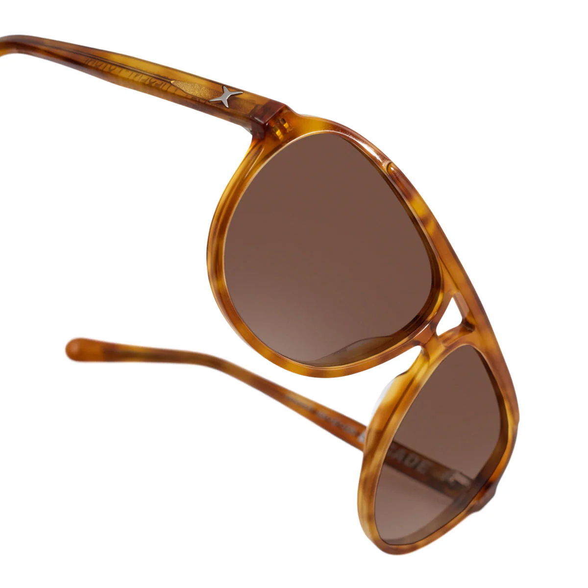 Decade Jasper 80s Sunglasses - Light Brown Tortoise Acetate/Brown CR39 - Image 5