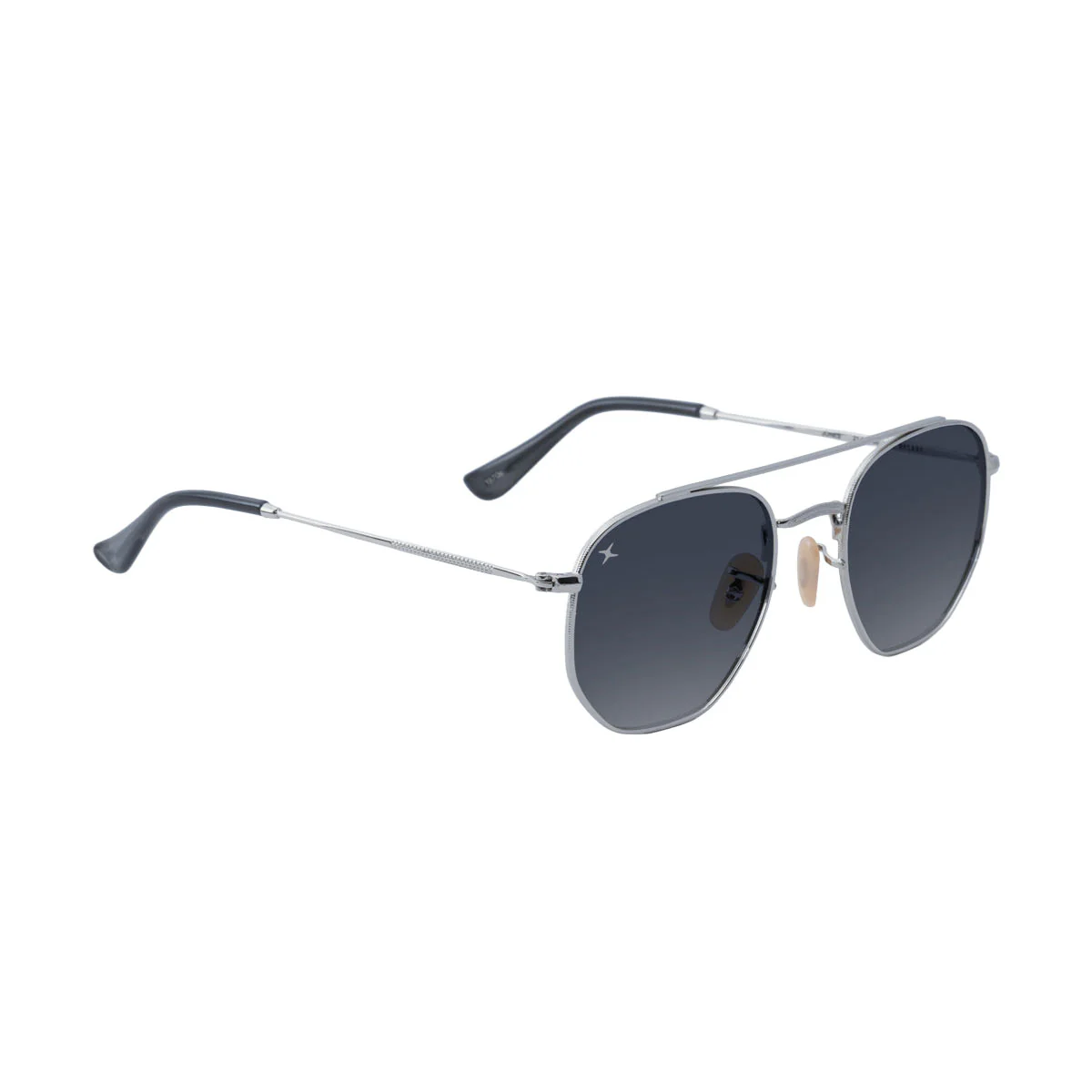 Decade Jones 70s Sunglasses - Shiny Silver Stainless Steel/Silver Revo CR39