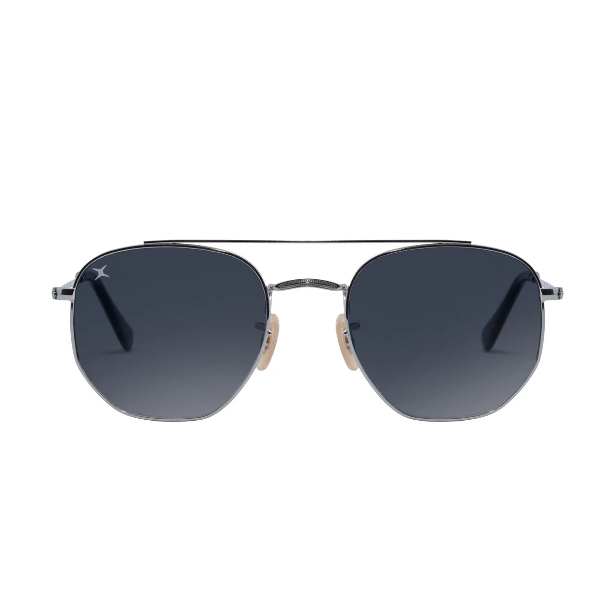 Decade Jones 70s Sunglasses - Shiny Silver Stainless Steel/Silver Revo CR39 - Image 2