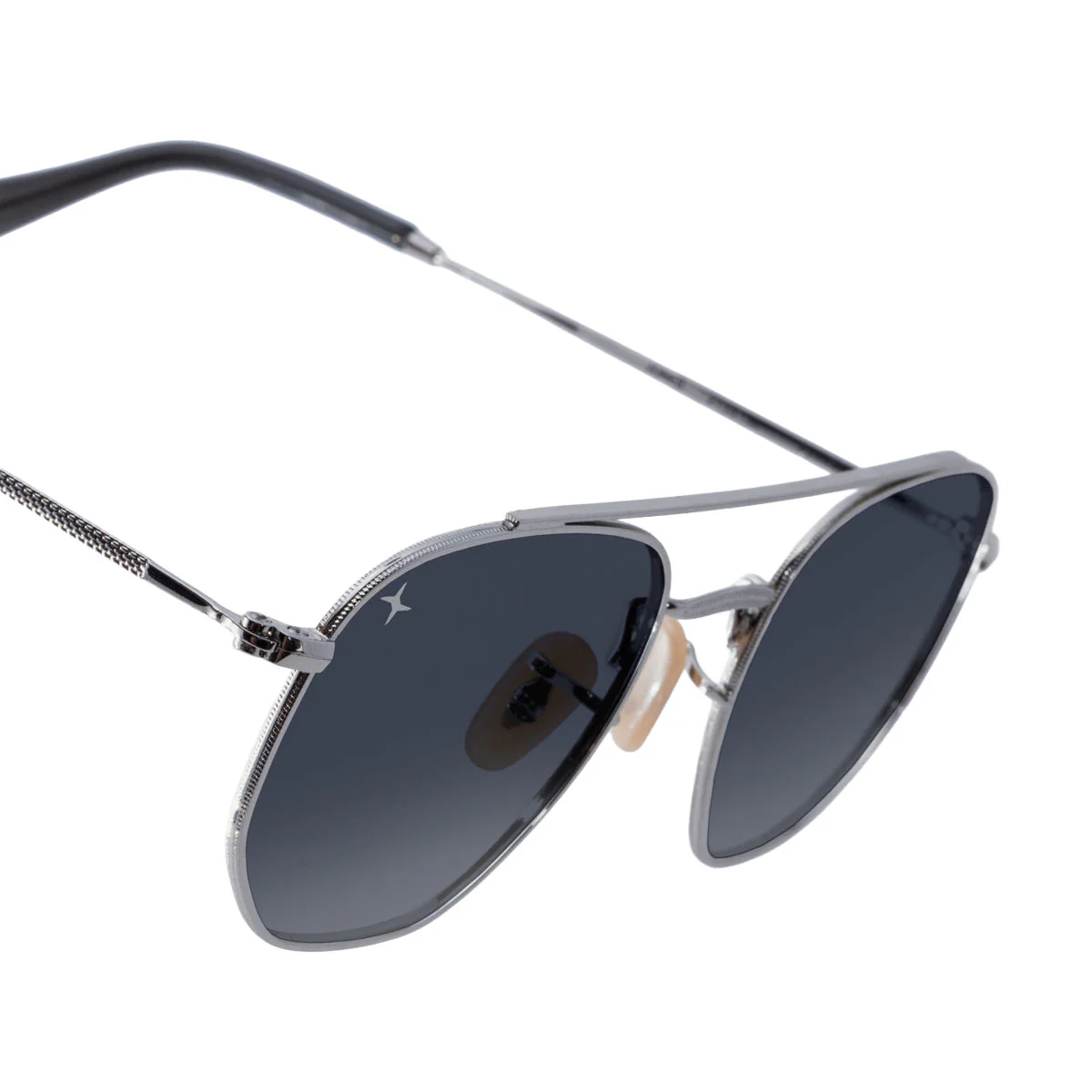 Decade Jones 70s Sunglasses - Shiny Silver Stainless Steel/Silver Revo CR39 - Image 5