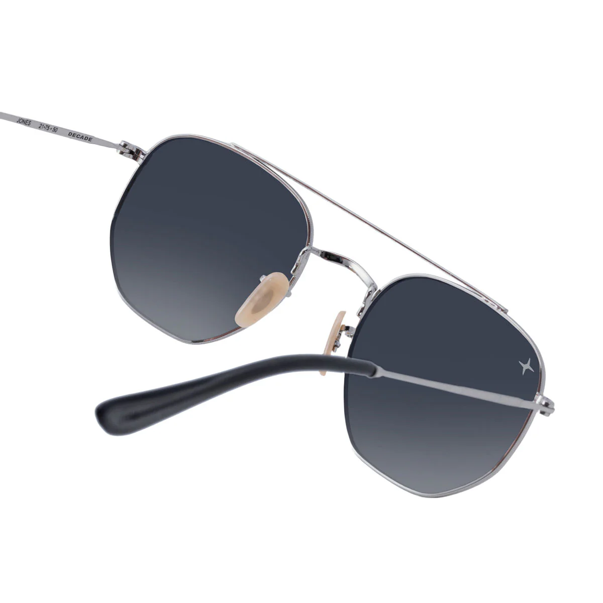 Decade Jones 70s Sunglasses - Shiny Silver Stainless Steel/Silver Revo CR39 - Image 6