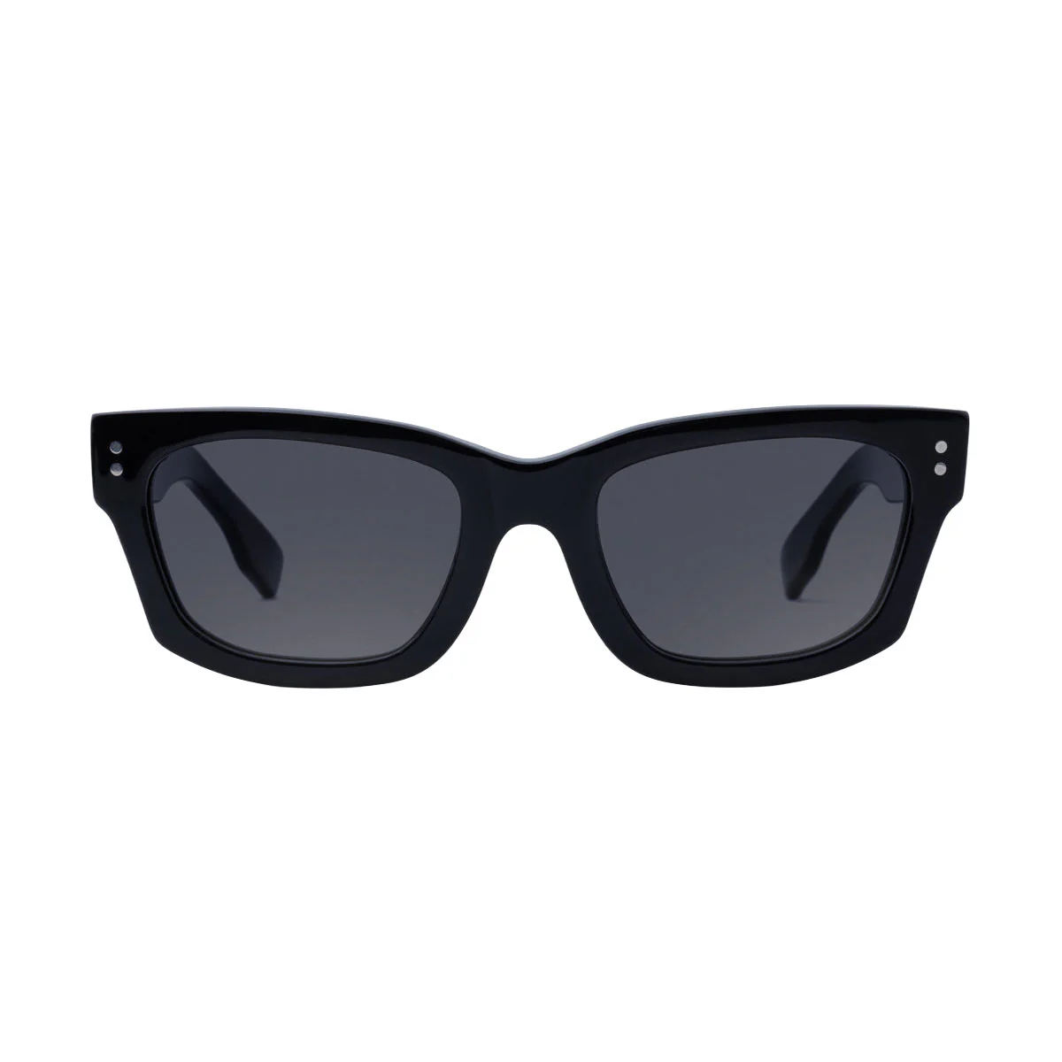 Decade Milton 60s Sunglasses - Gloss Black Acetate/Grey CR39 - Image 2