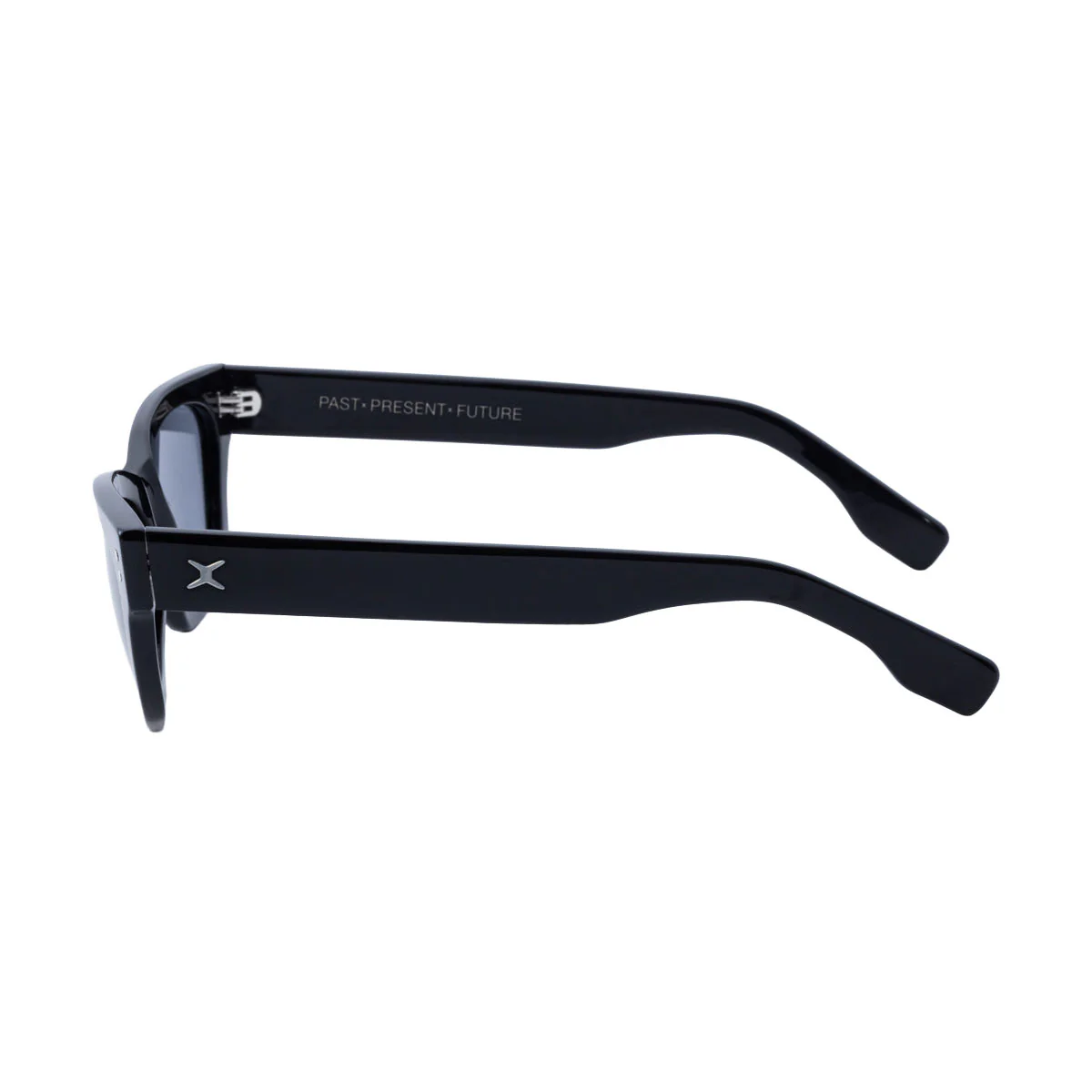 Decade Milton 60s Sunglasses - Gloss Black Acetate/Grey CR39 - Image 3