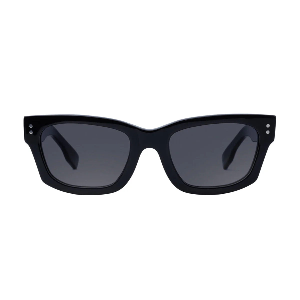 Decade Milton 60s Sunglasses - Gloss Black Acetate/Grey Tac Polarized - Image 2