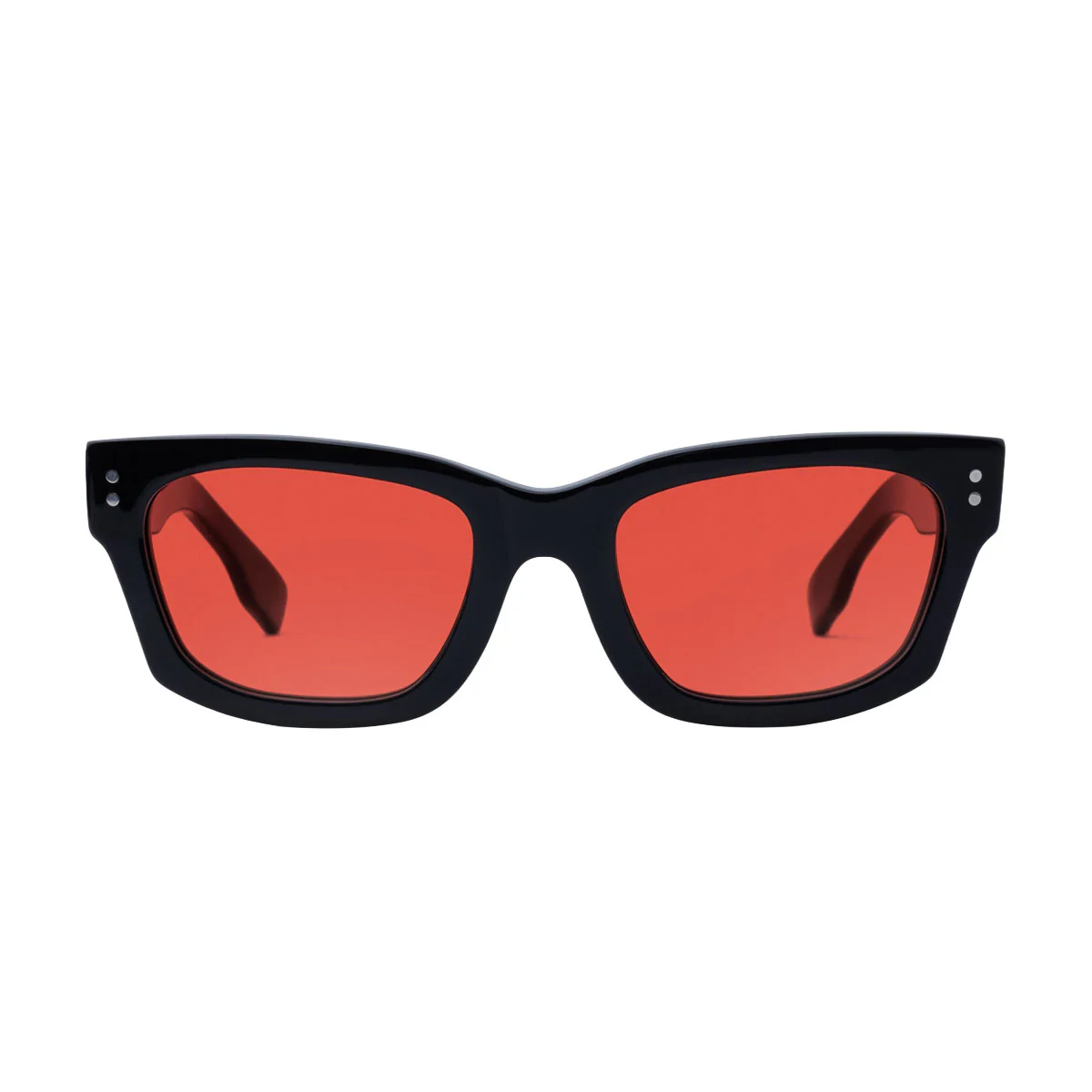 Decade Milton 60s Sunglasses - Gloss Black Acetate/Red CR39 - Image 2