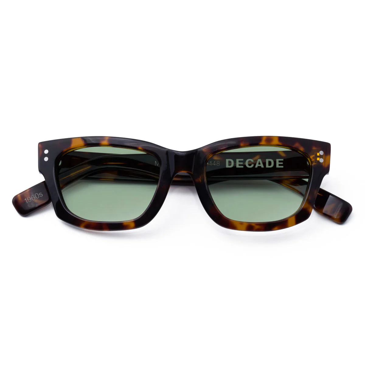 Decade Milton 60s Sunglasses - Tortoise Acetate/Green CR39 - Image 4