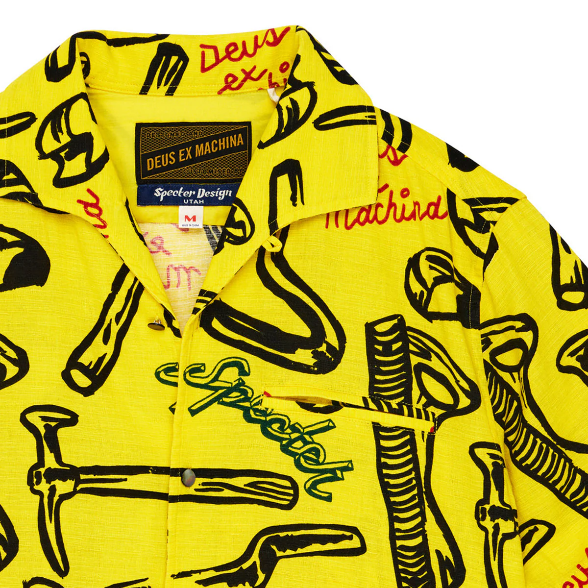 Deus Ex Machina Specter Tool Shirt - Canary Yellow - Image 4