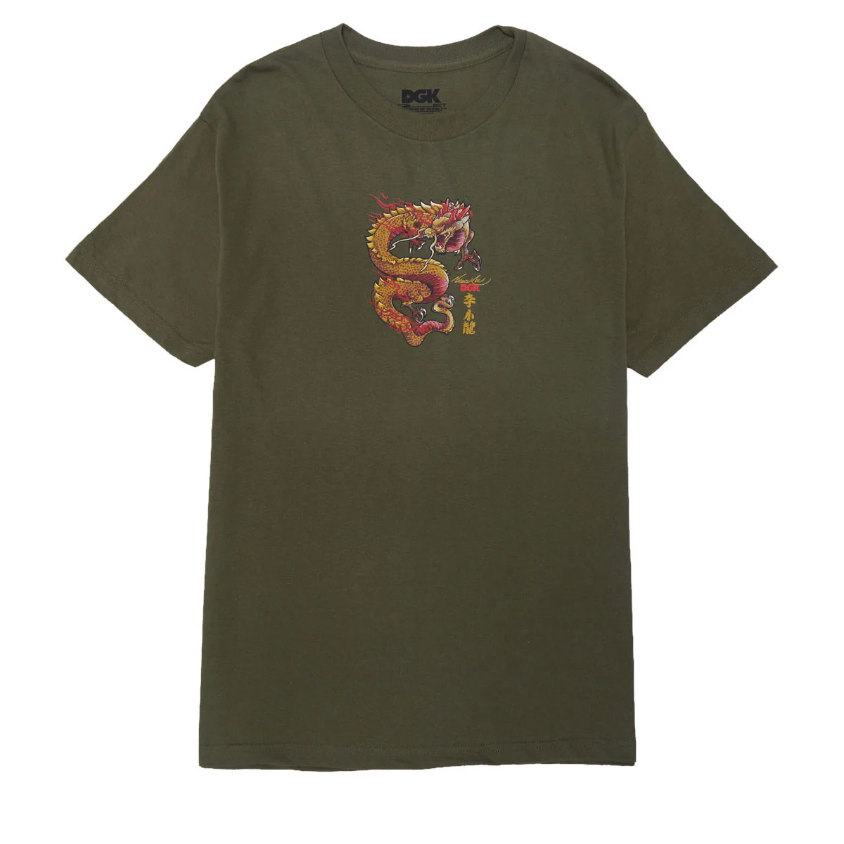 DGK x Bruce Lee Lil Dragon T-Shirt - Military Green - Image 2
