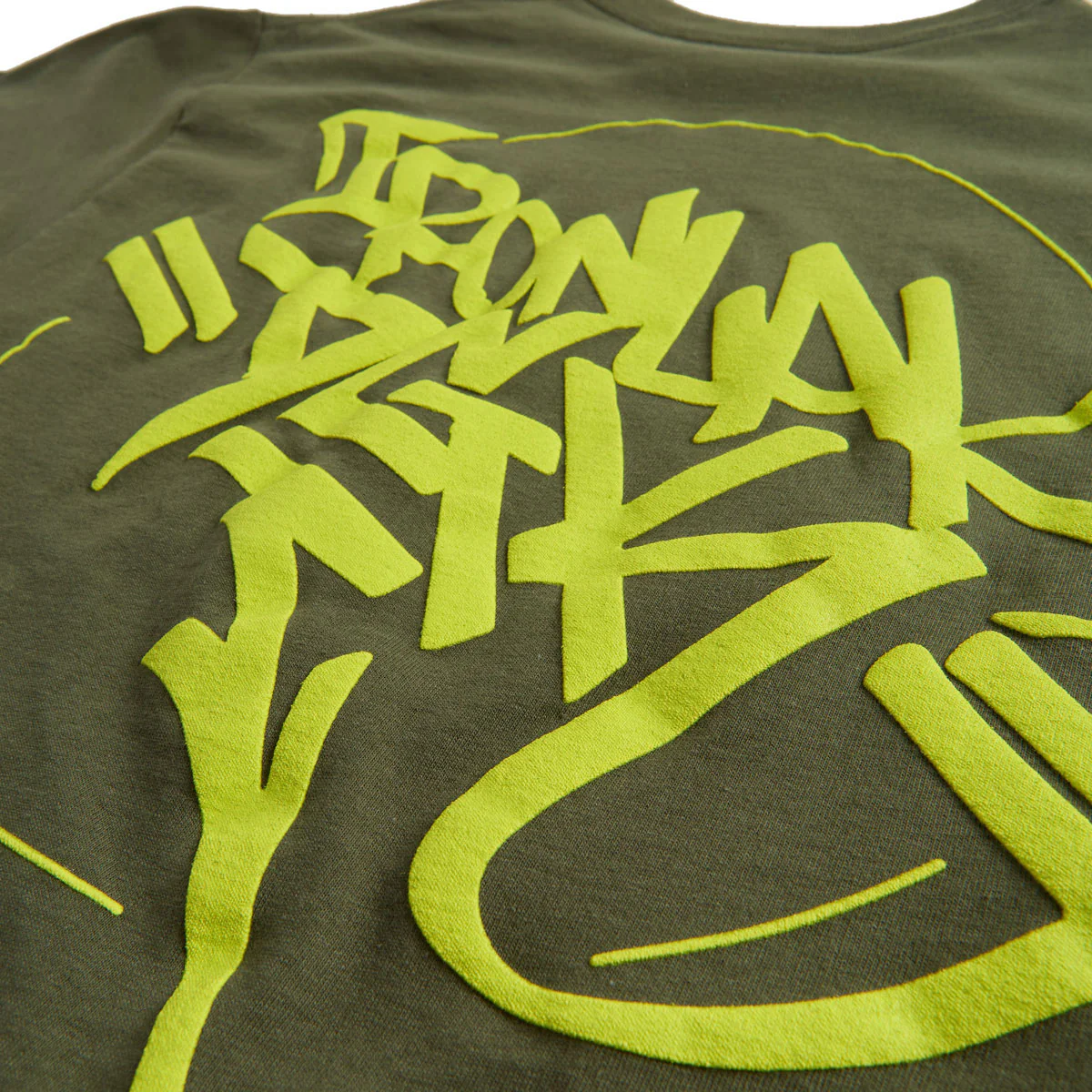 DGK x Ironlak Hands Off Puff Ink T-Shirt - Military Green - Image 3