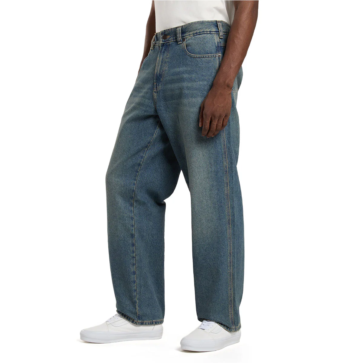 Dickies Baggy Tapered Work Jeans - Khaki Tinited Blue - Image 3