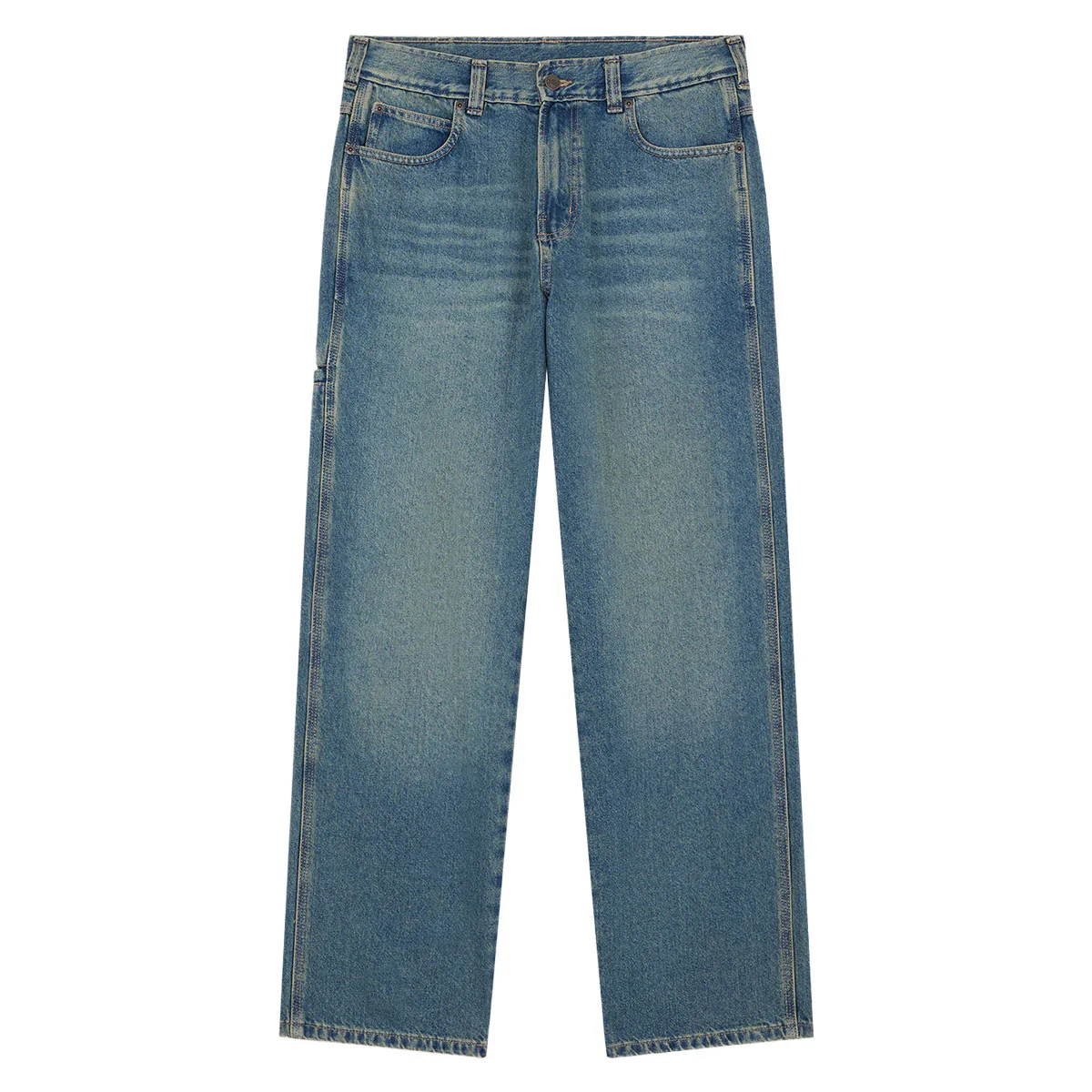 Dickies Baggy Tapered Work Jeans - Khaki Tinited Blue - Image 5