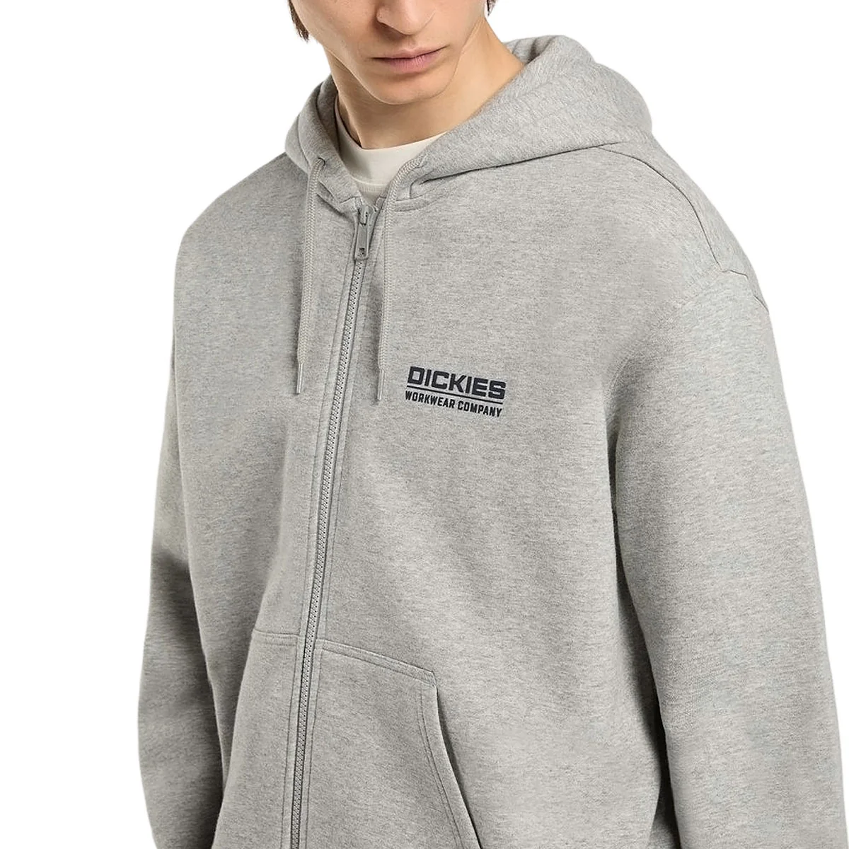 Dickies Bolivar Full Zip Up Hoodie - Gray Melange - Image 3