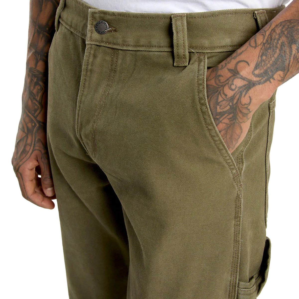 Dickies Carpenter Canvas Pants - Military Green - Image 4