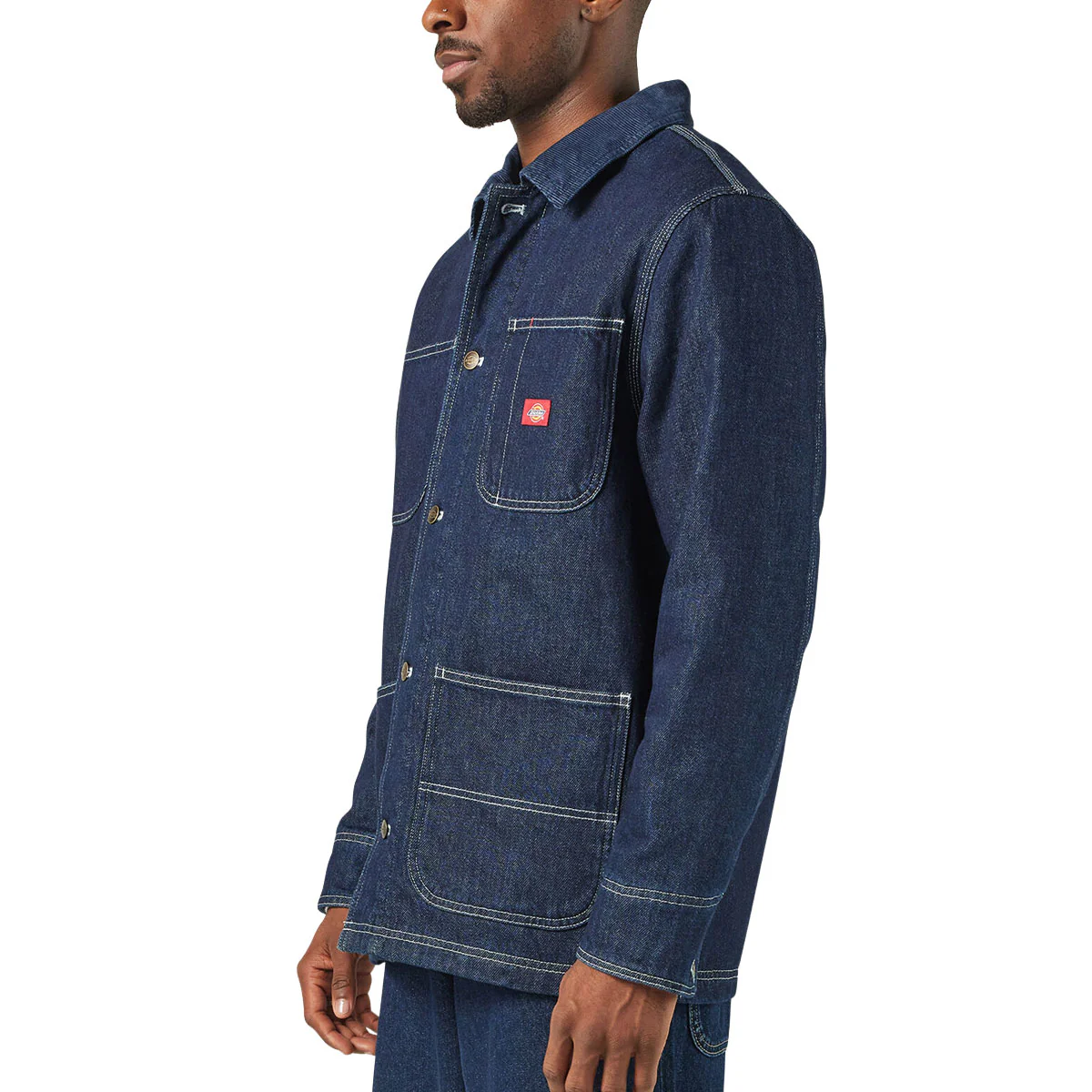 Dickies Denim Blanket Lined Chore Jacket - Rinsed Indigo Blue - Image 3