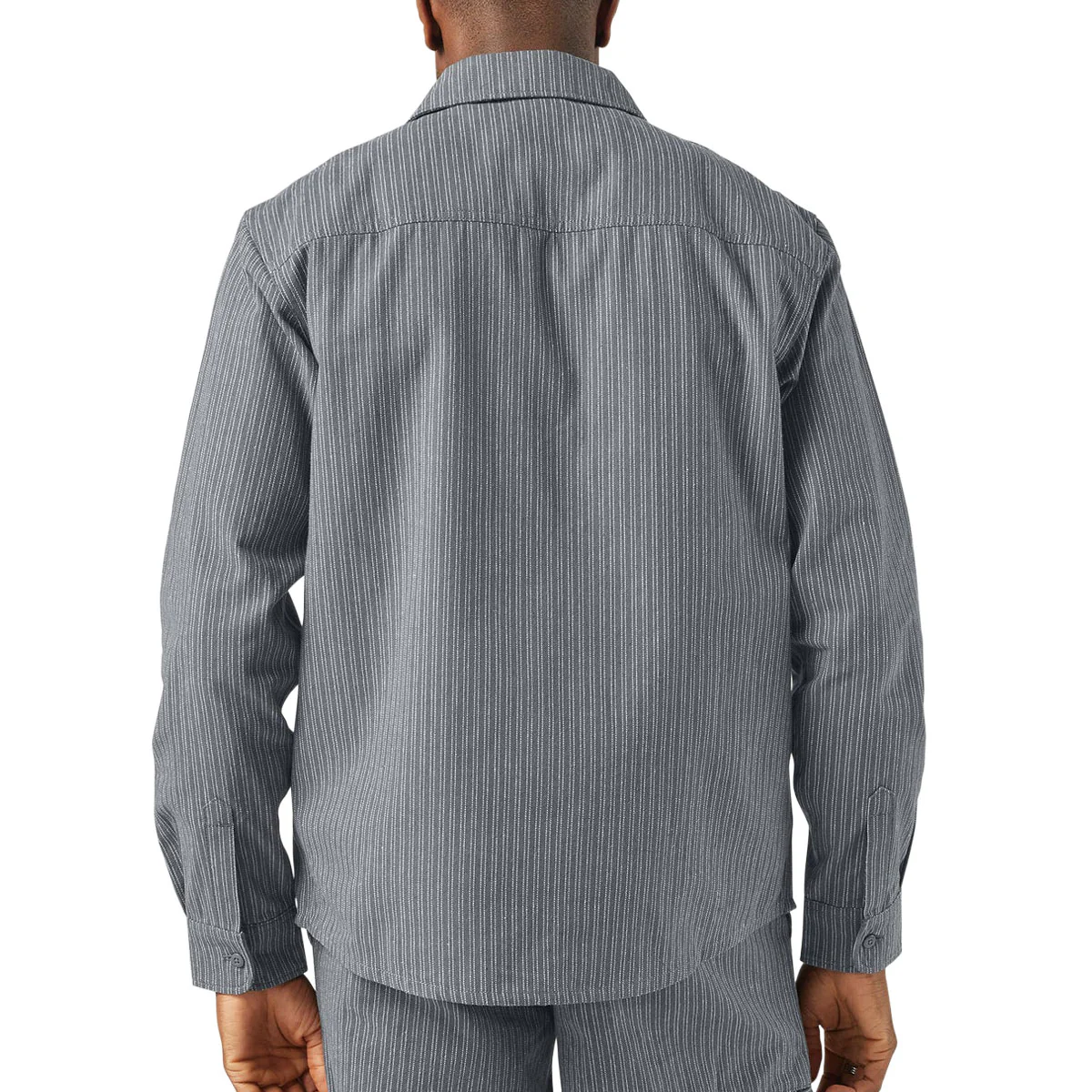 Dickies Lima Pinstripe Long Sleeve Shirt - Charcoal - Image 2
