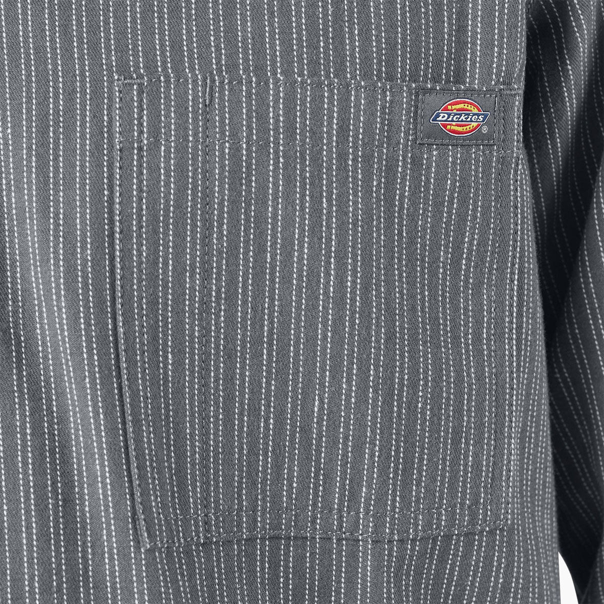 Dickies Lima Pinstripe Long Sleeve Shirt - Charcoal - Image 4