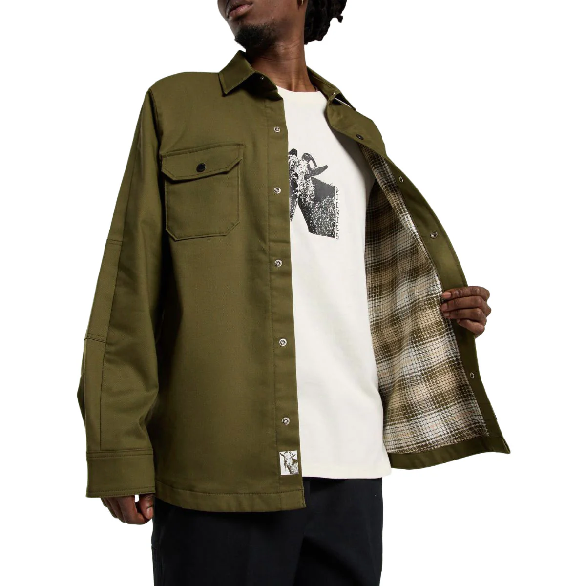 Dickies Mike Anderson Lined Flex Duck Shacket Jacket - Dark Olive - Image 3