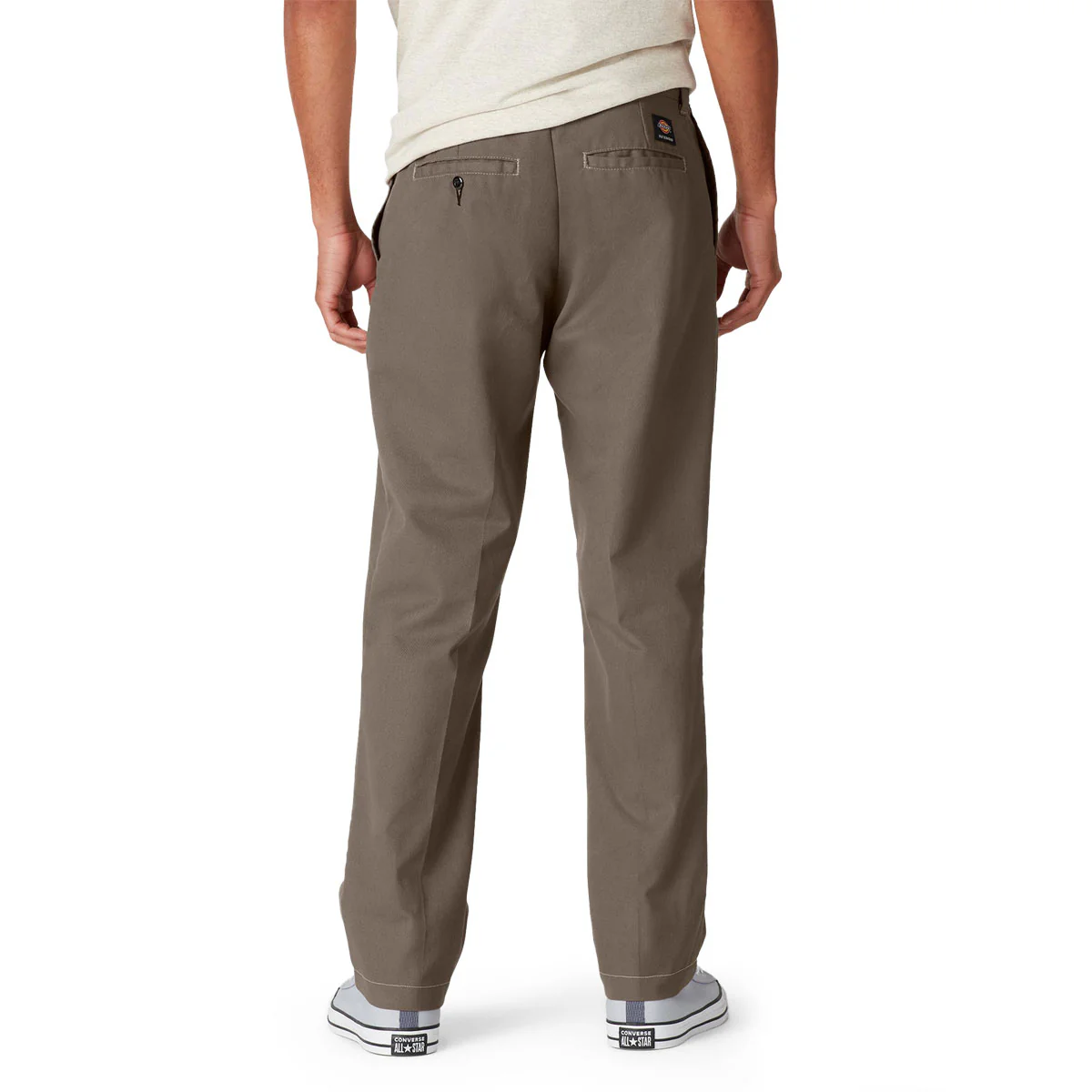 Dickies Slim Straight Twill Skate Pants - Mushroom/Contrast Top - Image 2