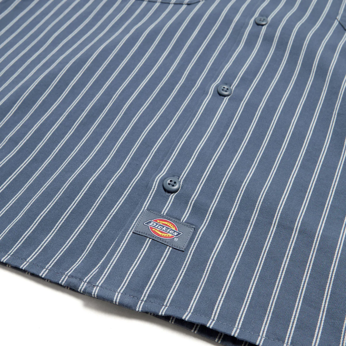 Dickies Worn In Lightweight Work Shirt - Retro Indigo - Image 4
