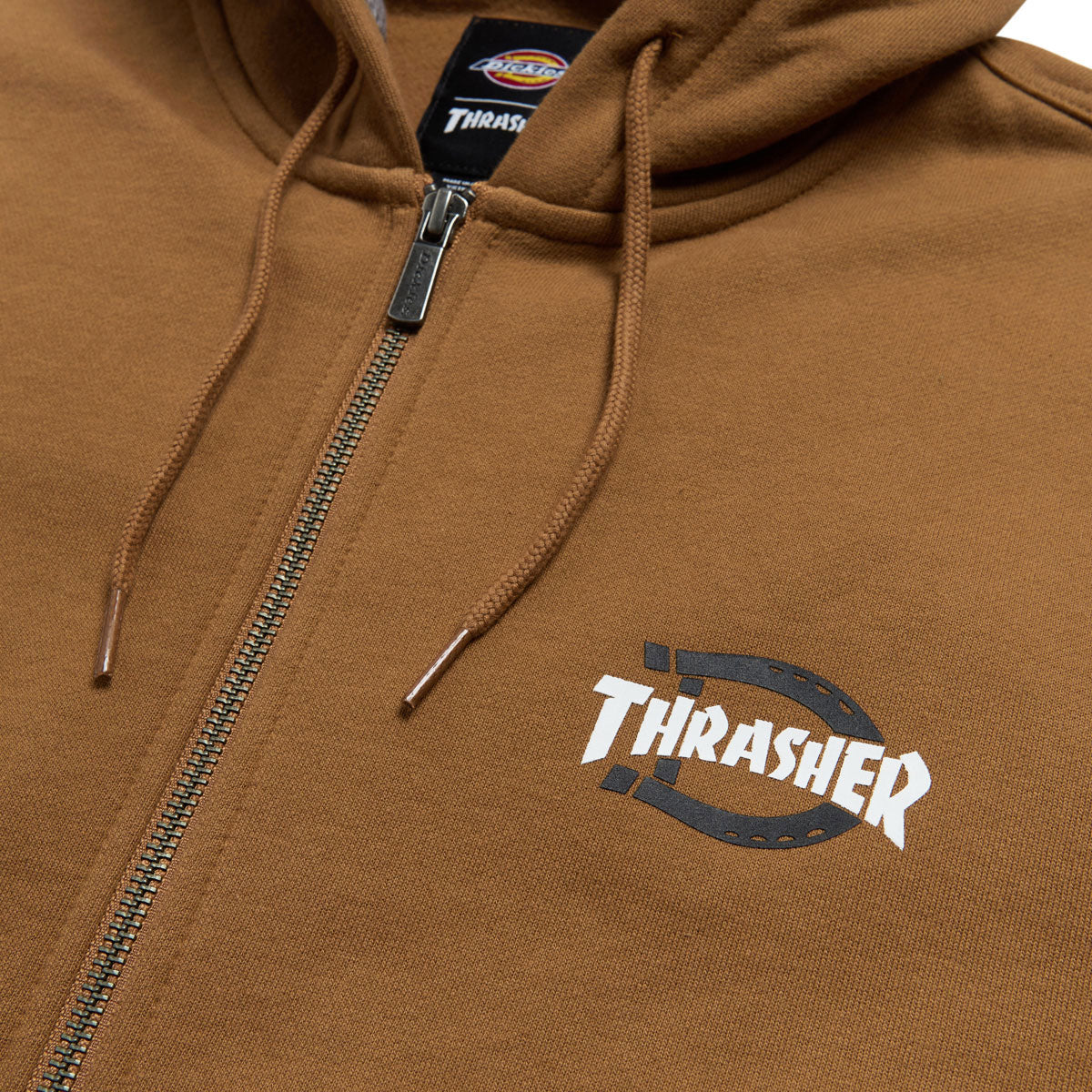 Dickies x Thrasher Zip Up Hoodie - Brown Duck - Image 2